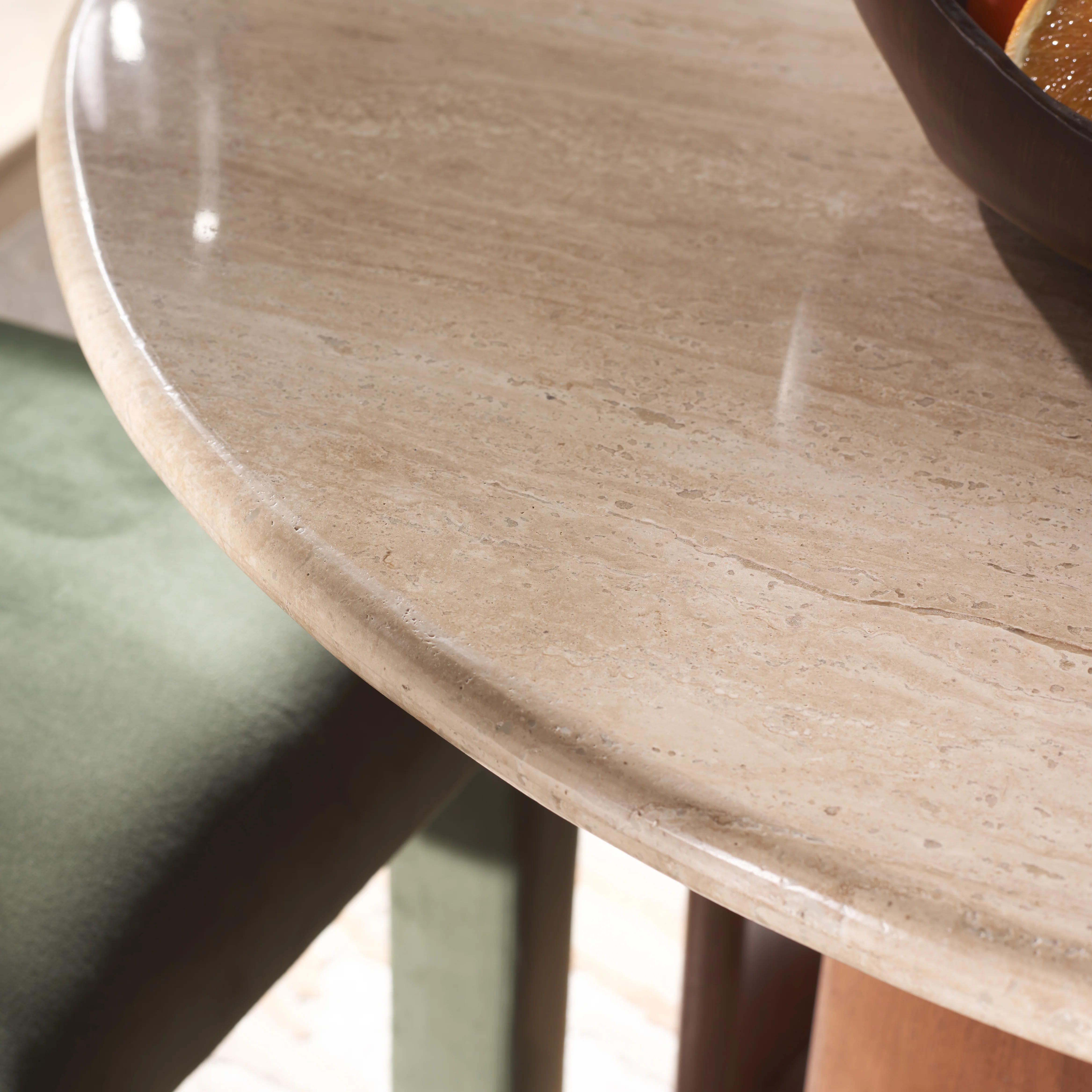 Trinsly Travertine Top Dining Table - Image 4