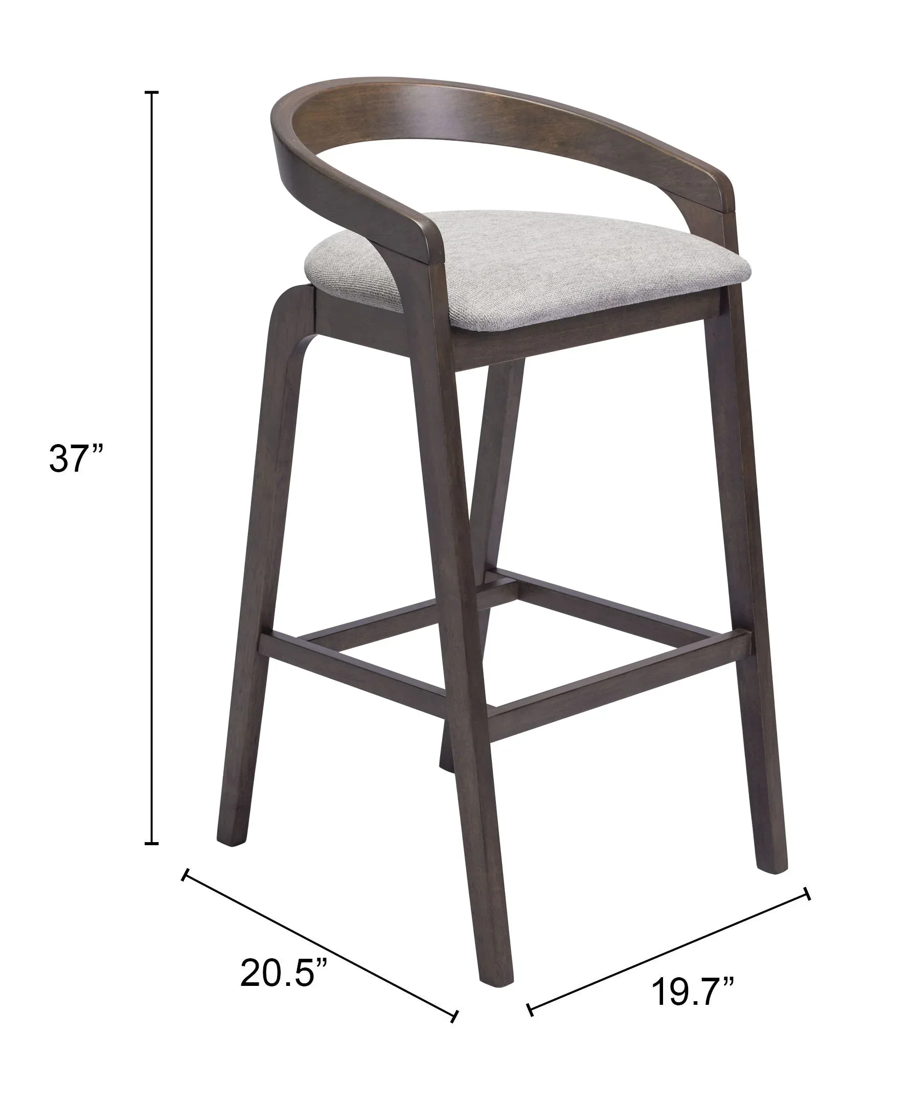 Troy Barstool (Set of 2) Dove Gray & Espresso - Image 5