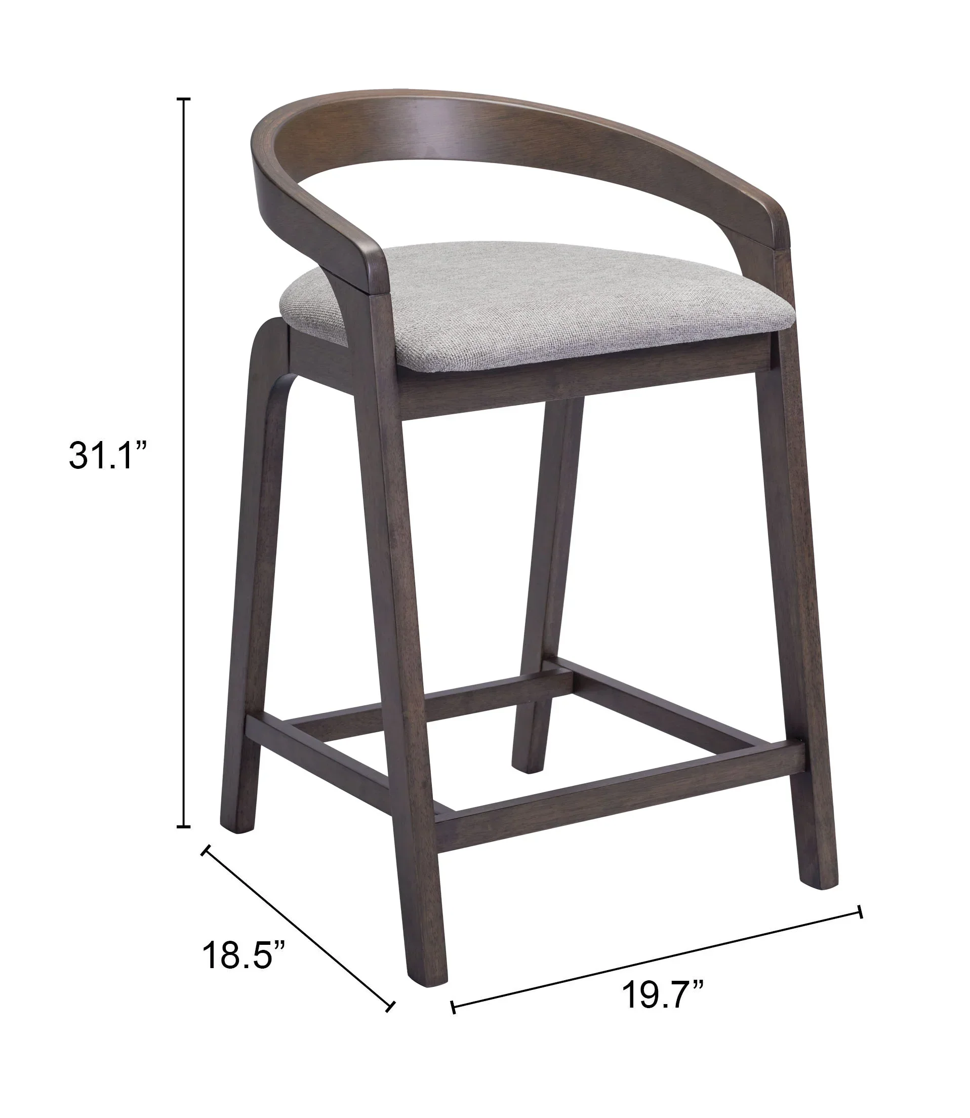 Troy Counter Stool (Set of 2) Dove Gray & Espresso - Image 5