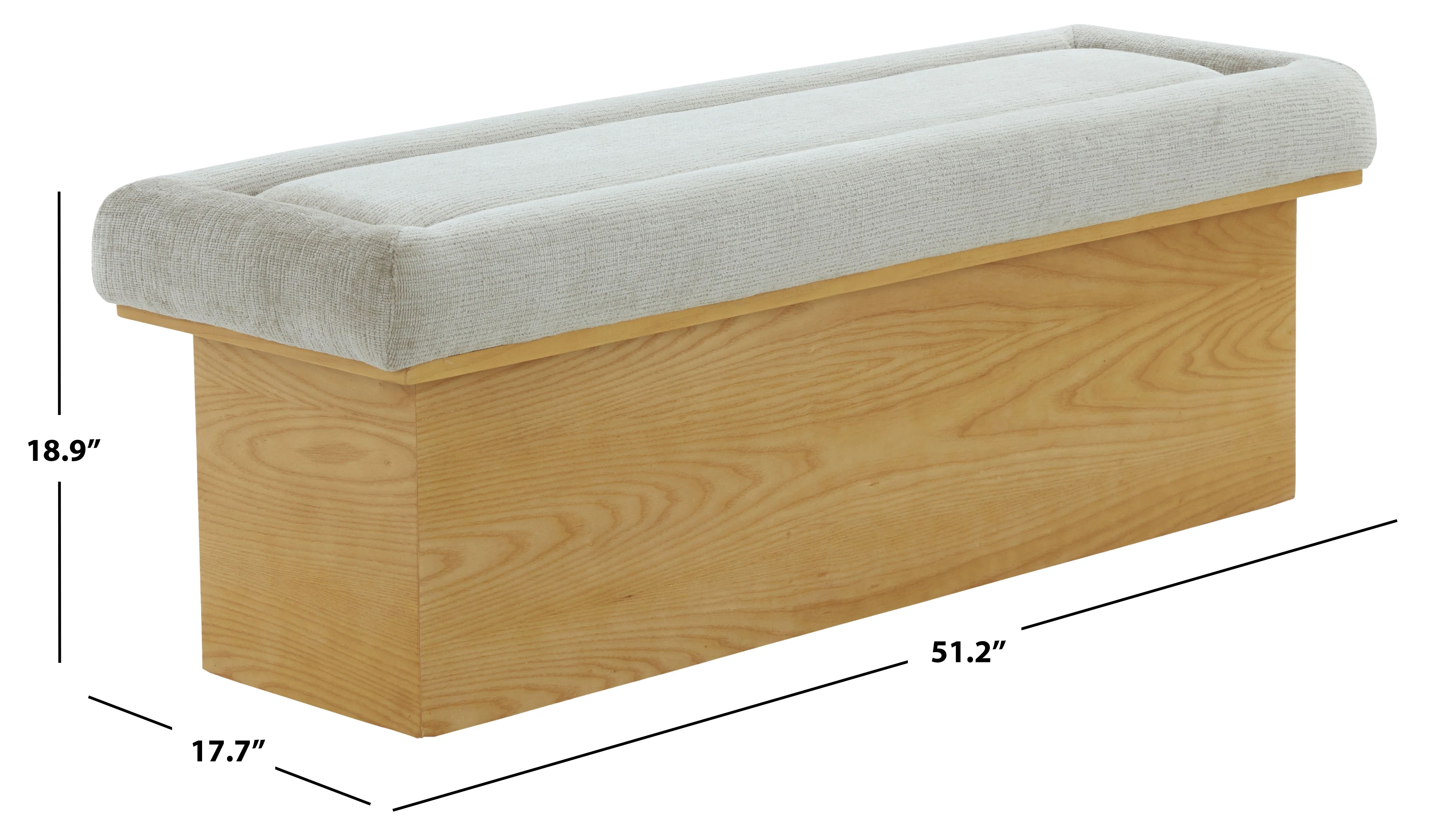 Trudy Chenille And Wood Bench - Image 12