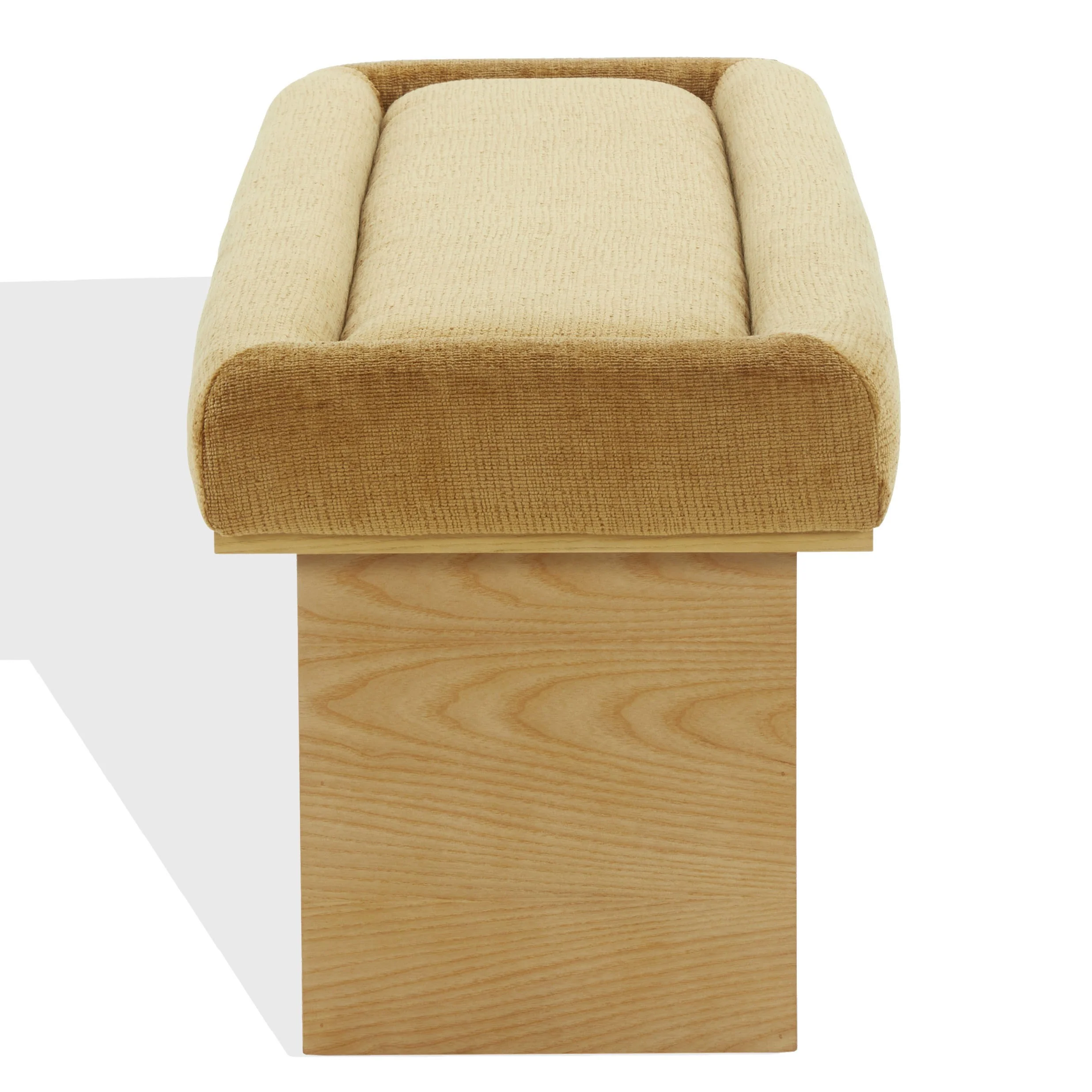 Trudy Chenille And Wood Bench - Image 3