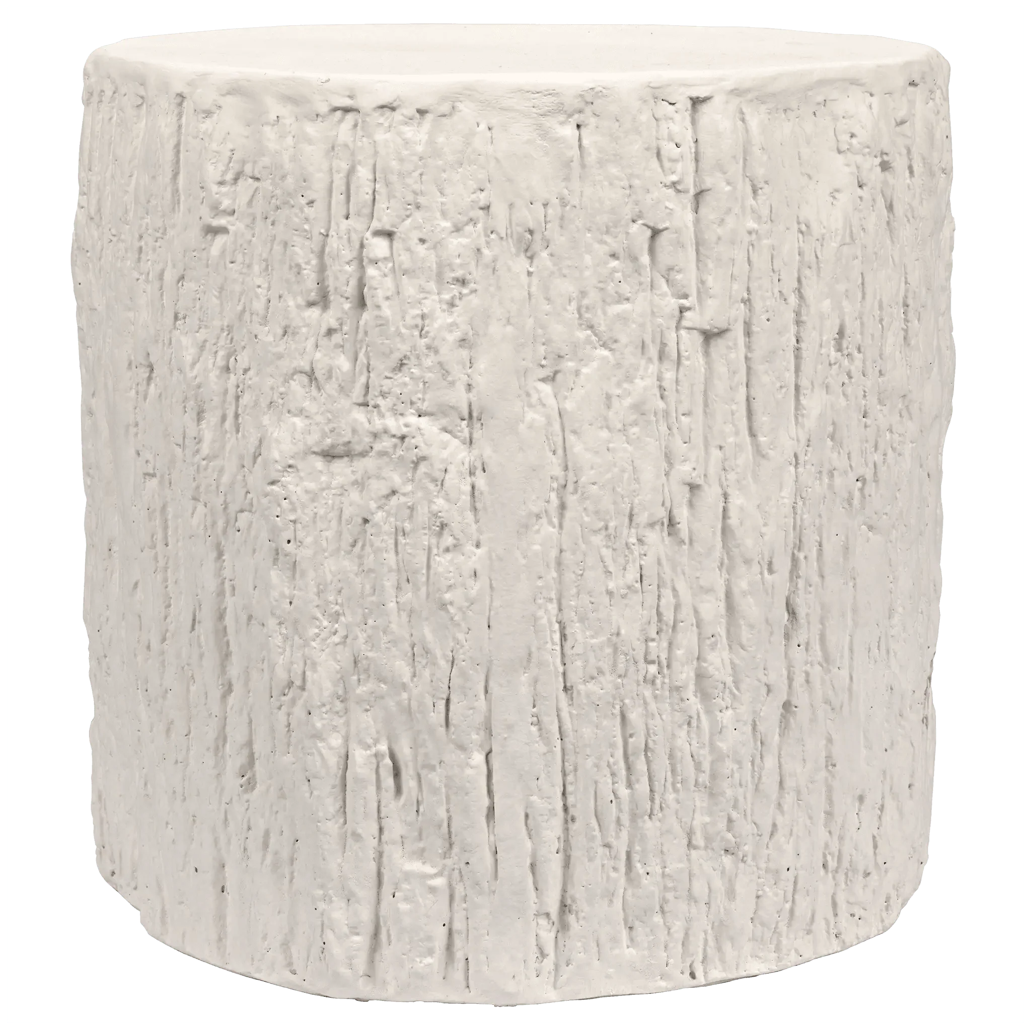 Trunk Side Table, White Fiber Cement
