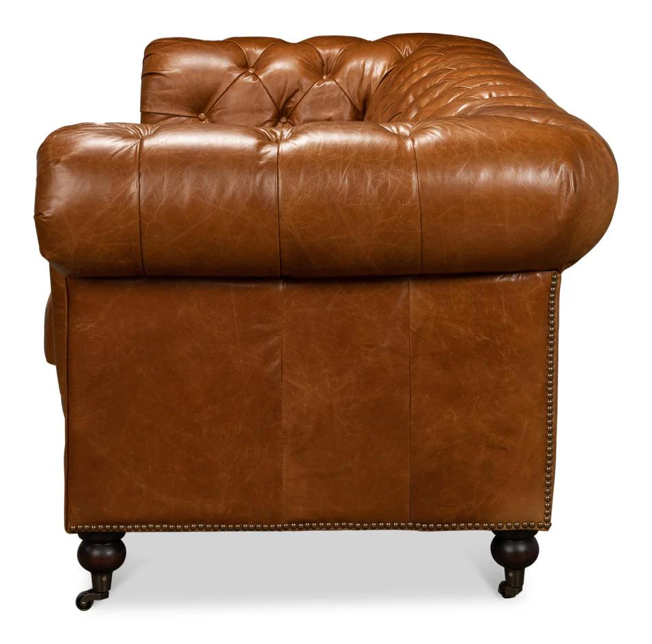 Tufted English Club Sofa - Image 3