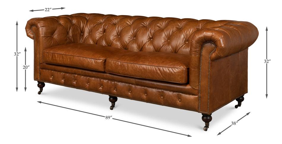 Tufted English Club Sofa - Image 5