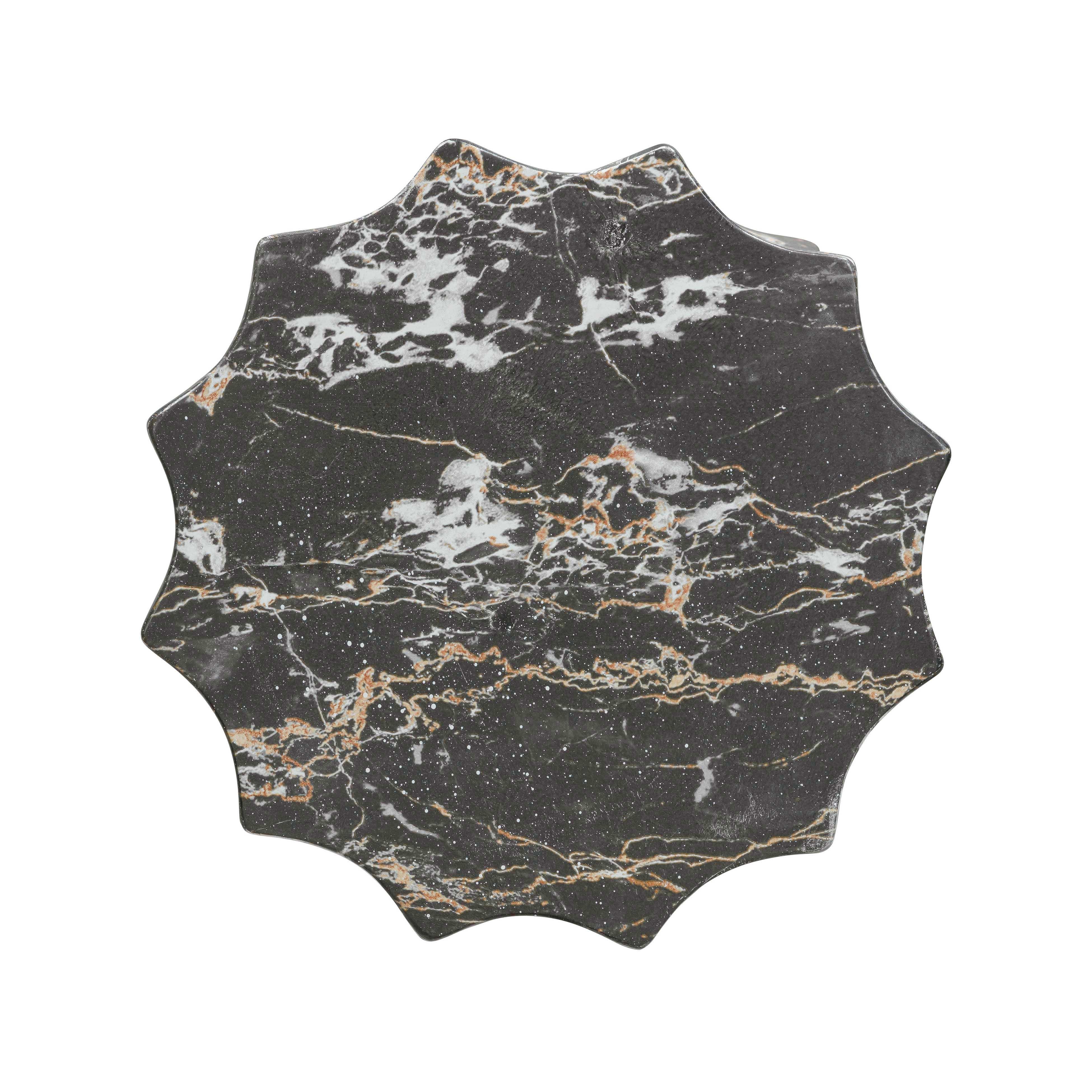 Turin Black Faux Marble Indoor / Outdoor Concrete Stool - Image 5