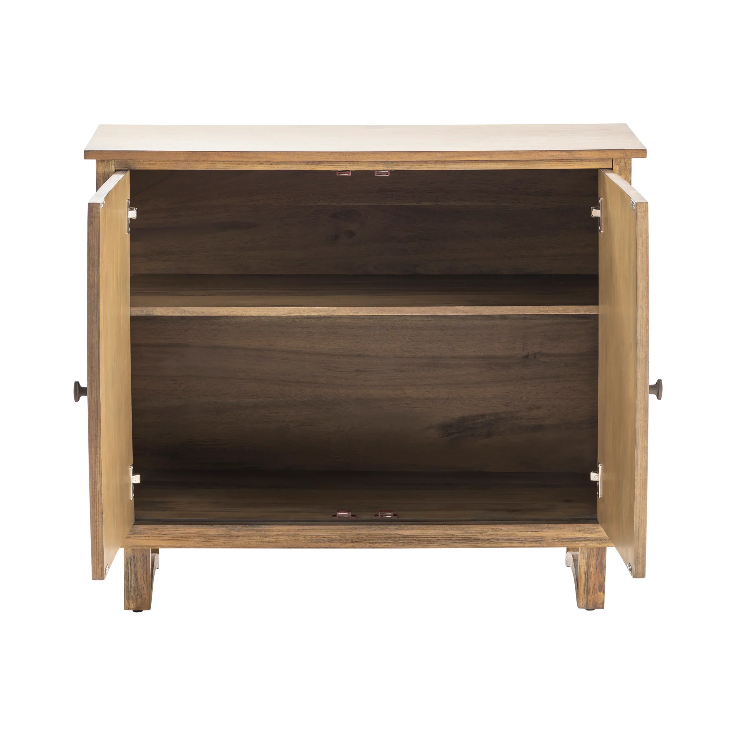 Two-Door Wood Cabinet With Carved Overlay - Image 3
