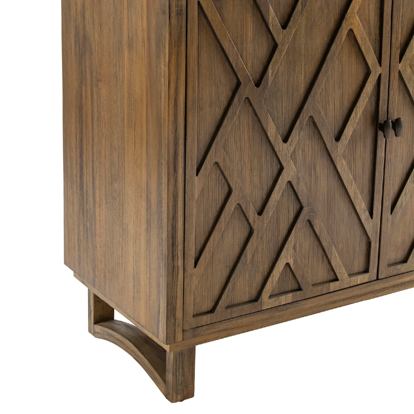 Two-Door Wood Cabinet With Carved Overlay - Image 4
