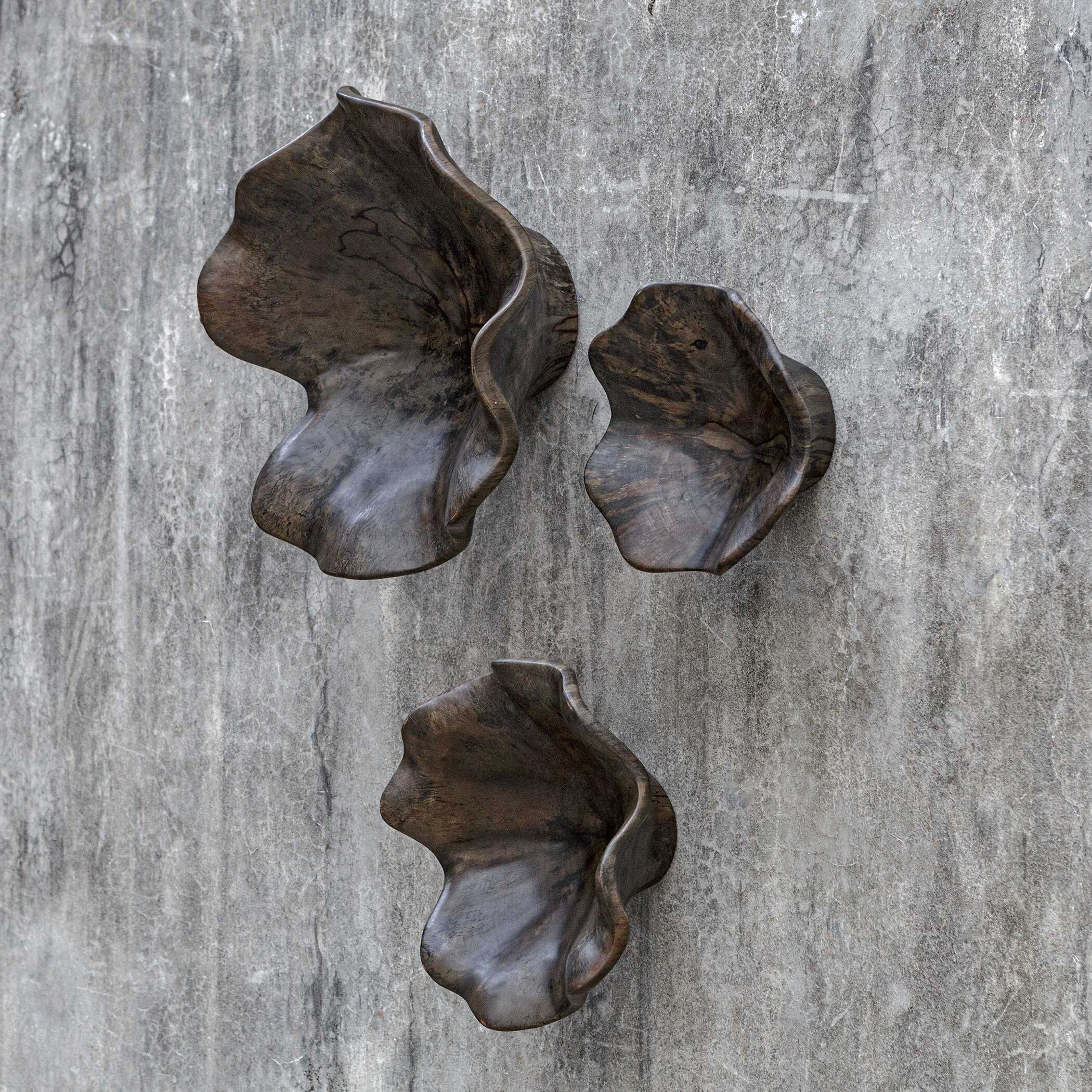 Two Wood Wall Décor In Mocha - Set of 3 - Image 3