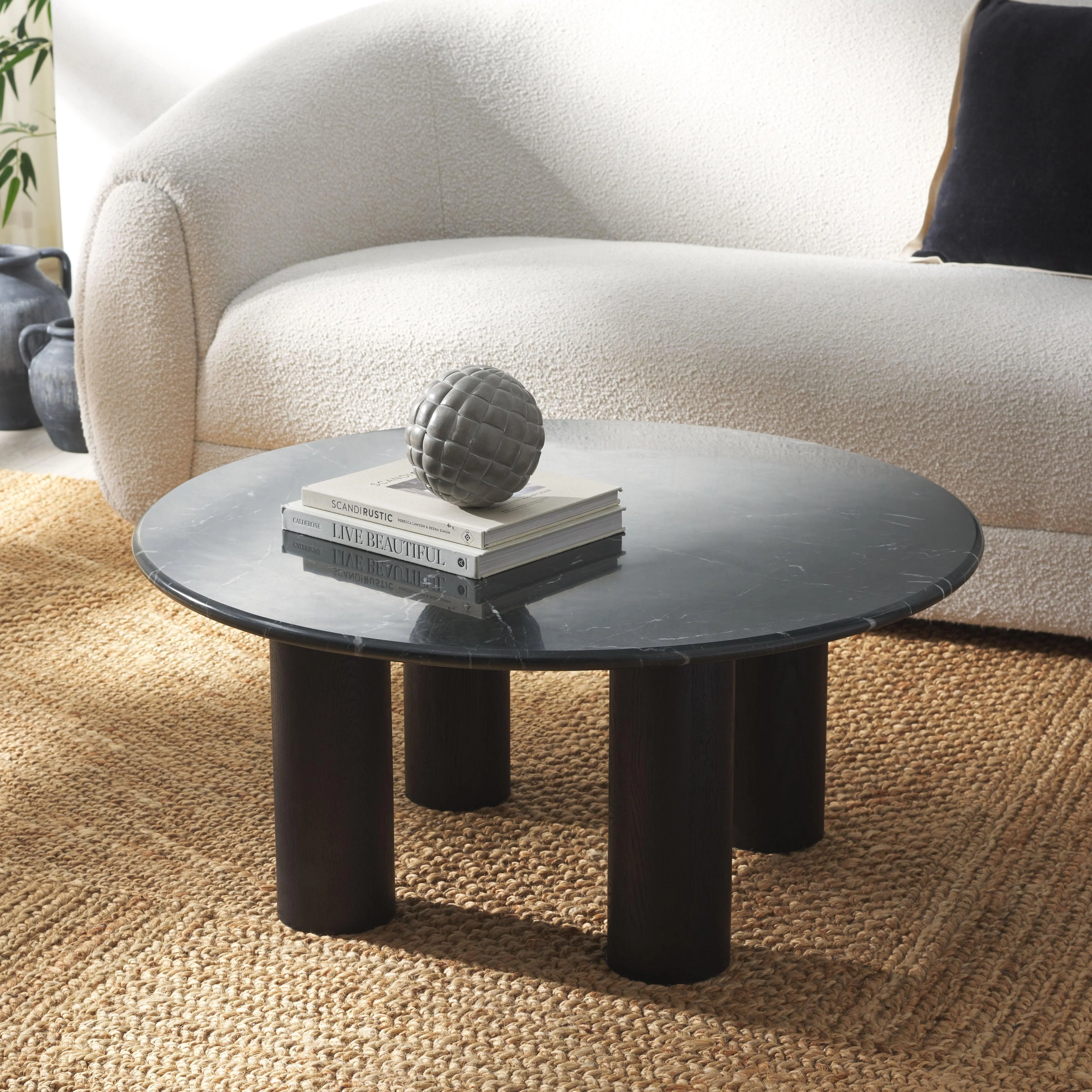 Tylee Round Marble Top Coffee Table - Image 2