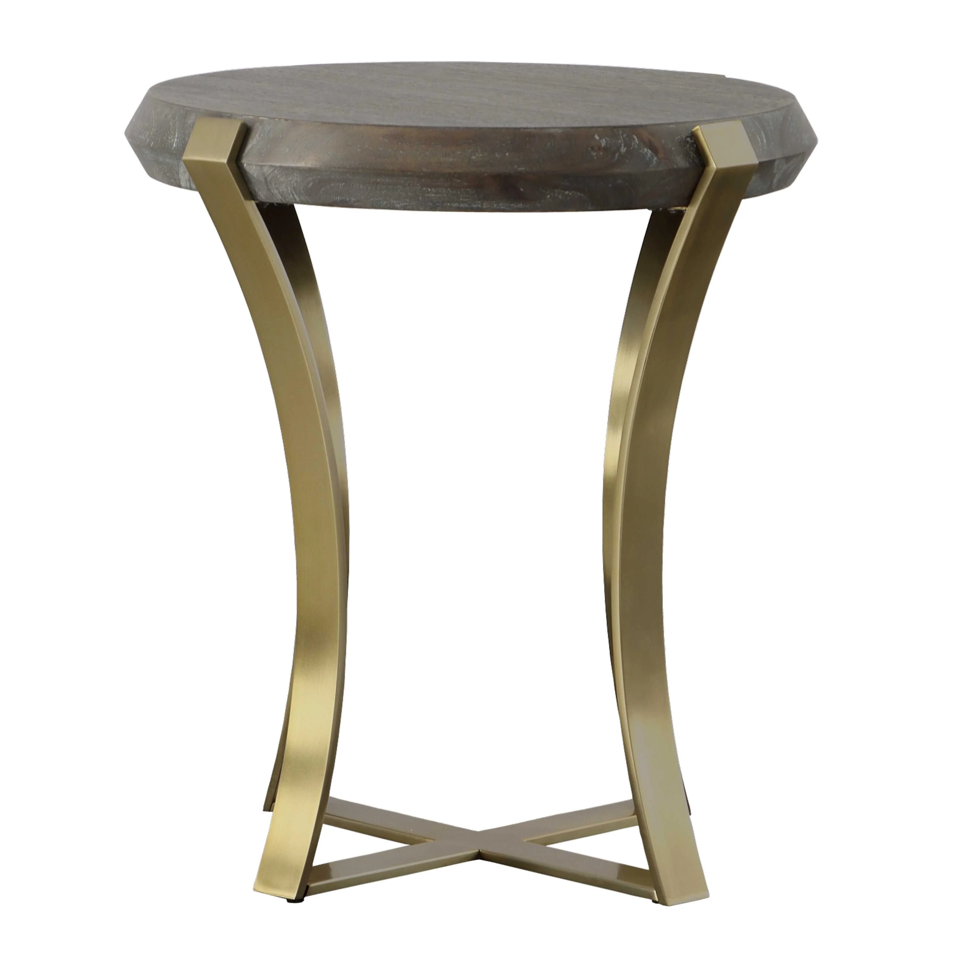 Unite Brass Leg Wood Side Table - Image 4