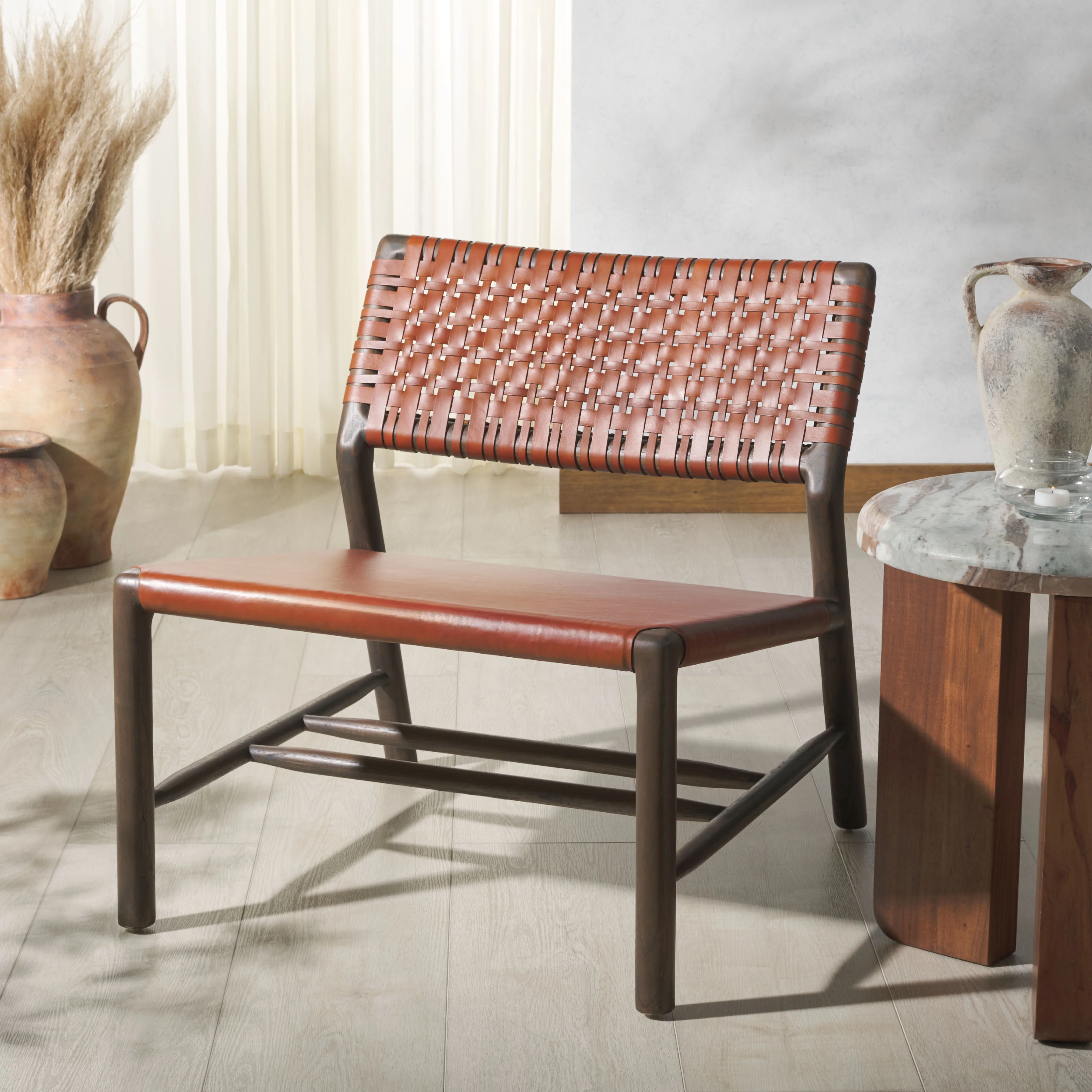 Valdina Woven Leather Acccent Chair - Image 15