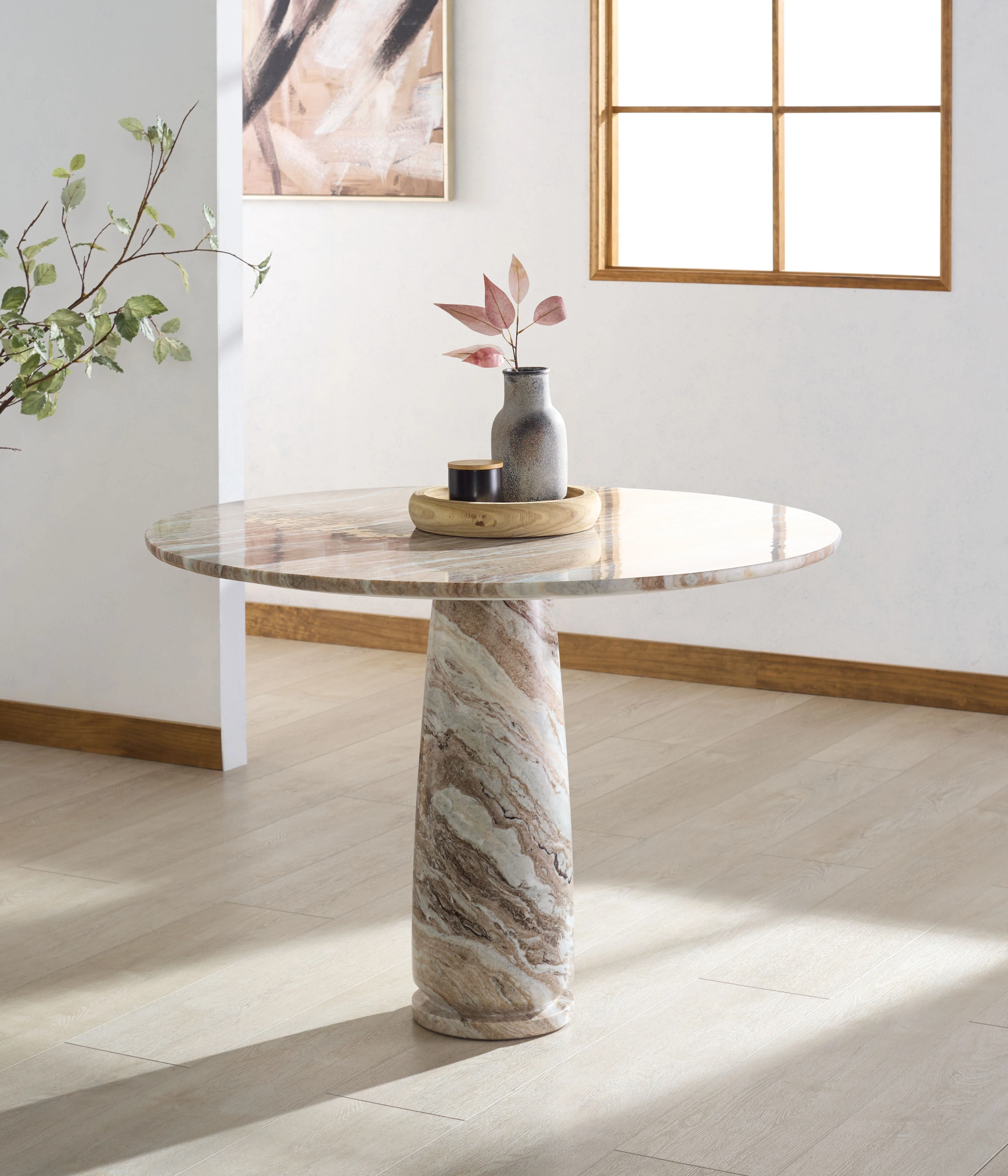 Valentia Round 42" Marble Dining Table - Image 3