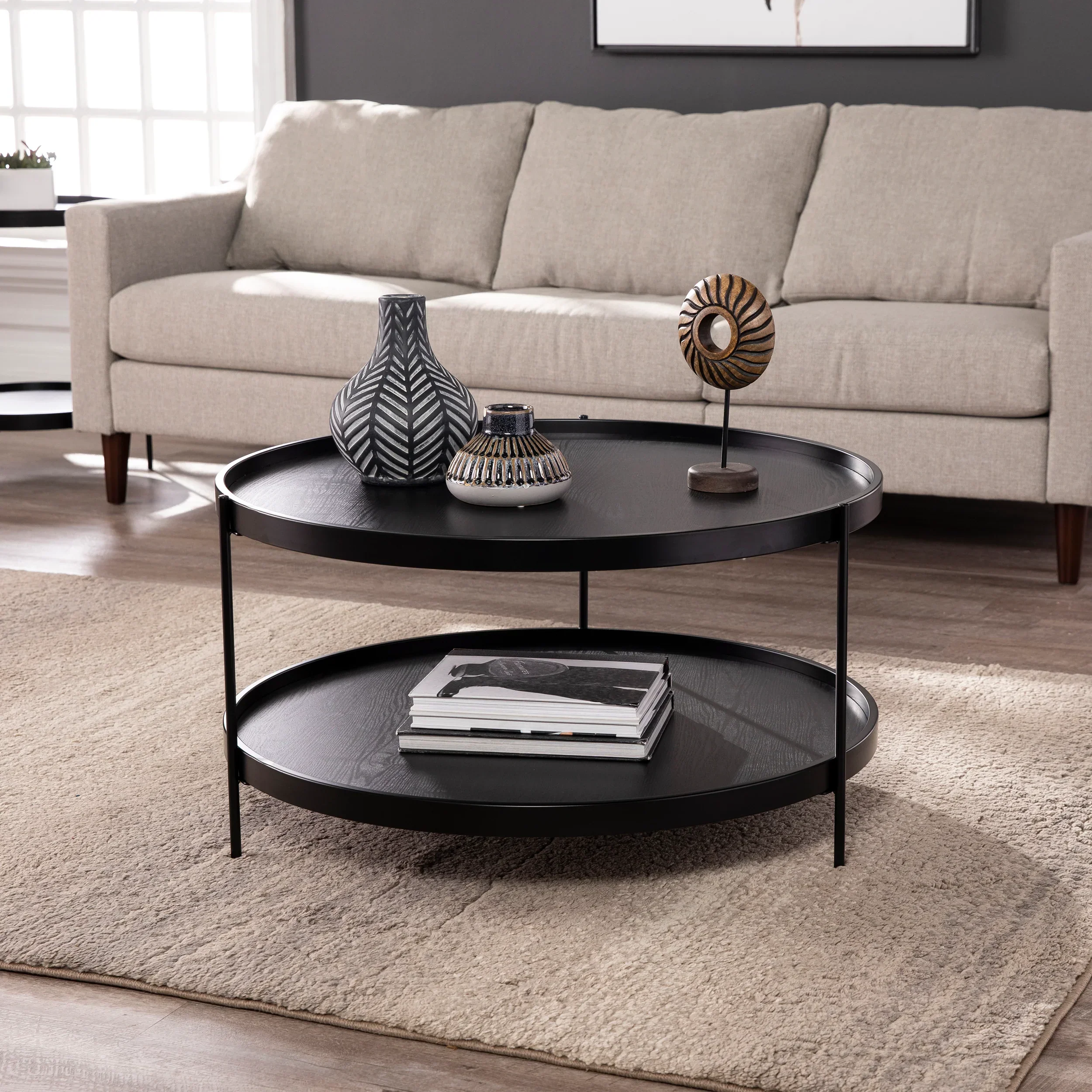 Verlington Round Farmhouse Style Cocktail Table - Image 2