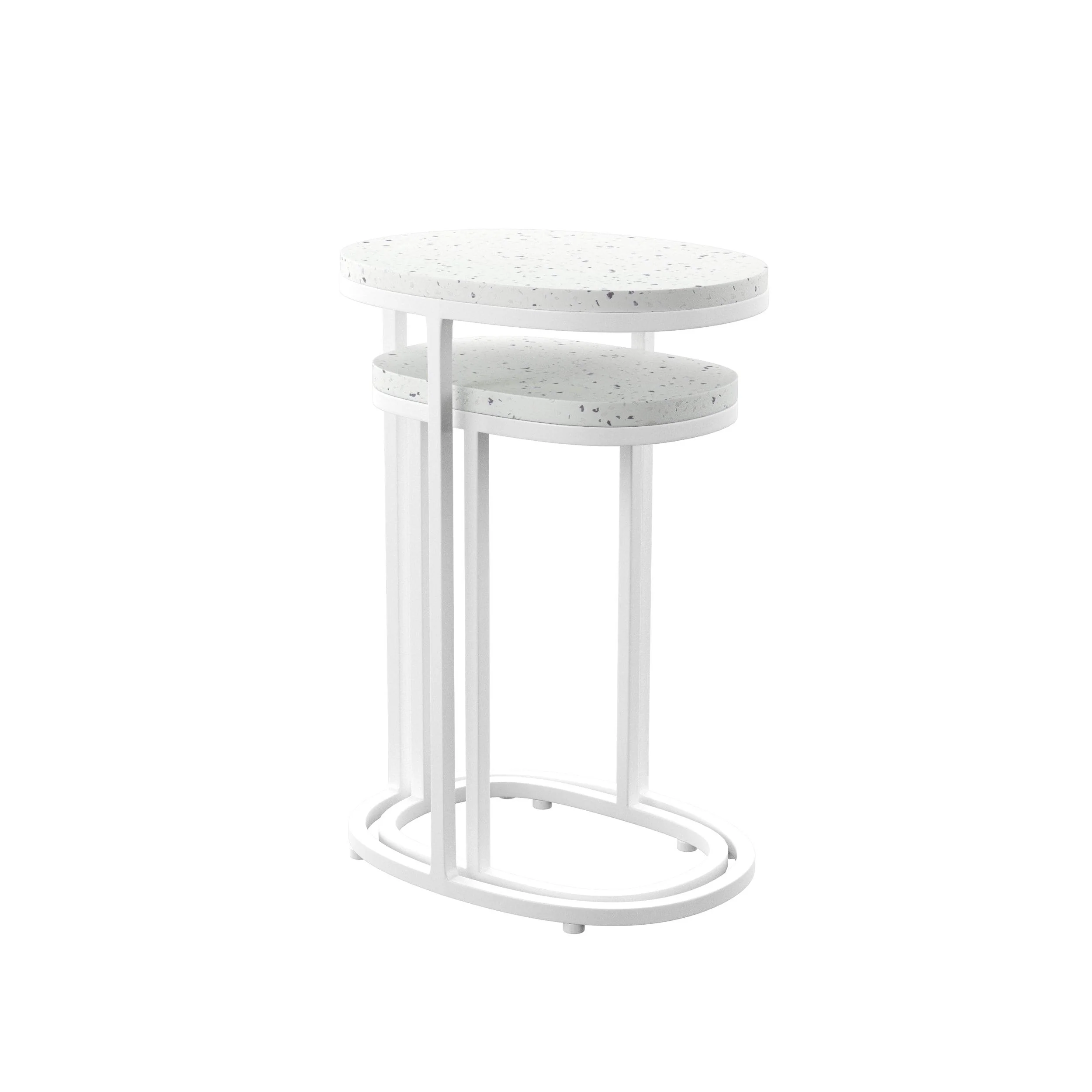 Vicanno Terrazzo Outdoor Nesting Tables – 2pc Set - Image 2