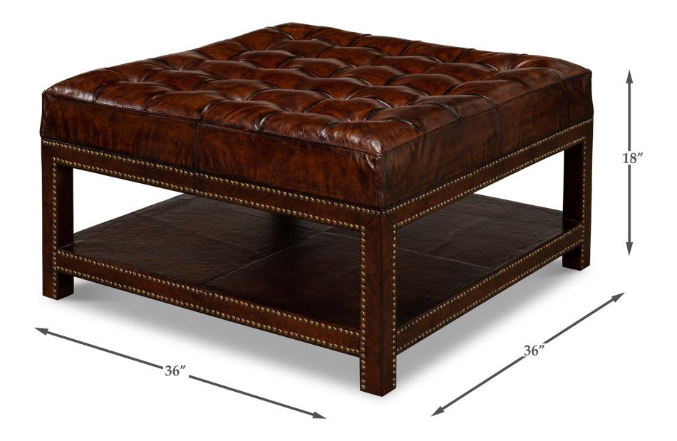 Vintage Tufted Ottoman - Image 4