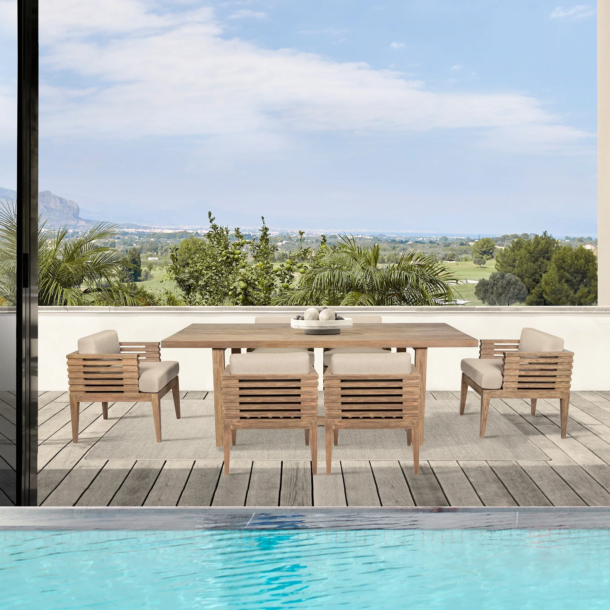 Vivid Outdoor Patio 7 Piece Dining Set - Image 2