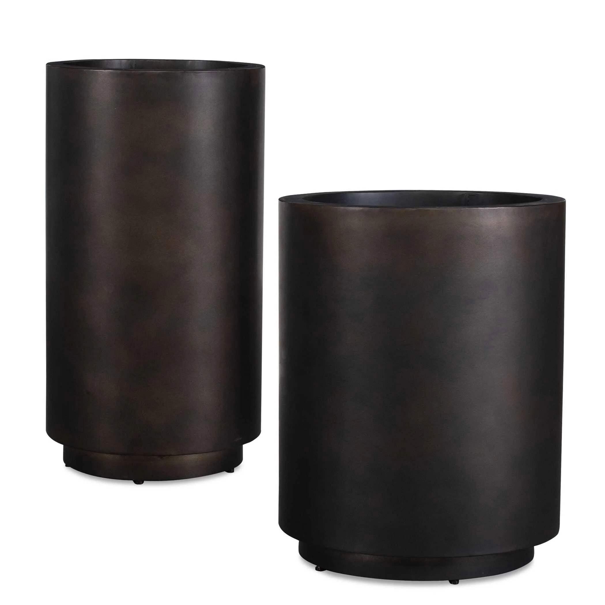 Volcan Matte Bronze Outdoor Planters - Set of 2