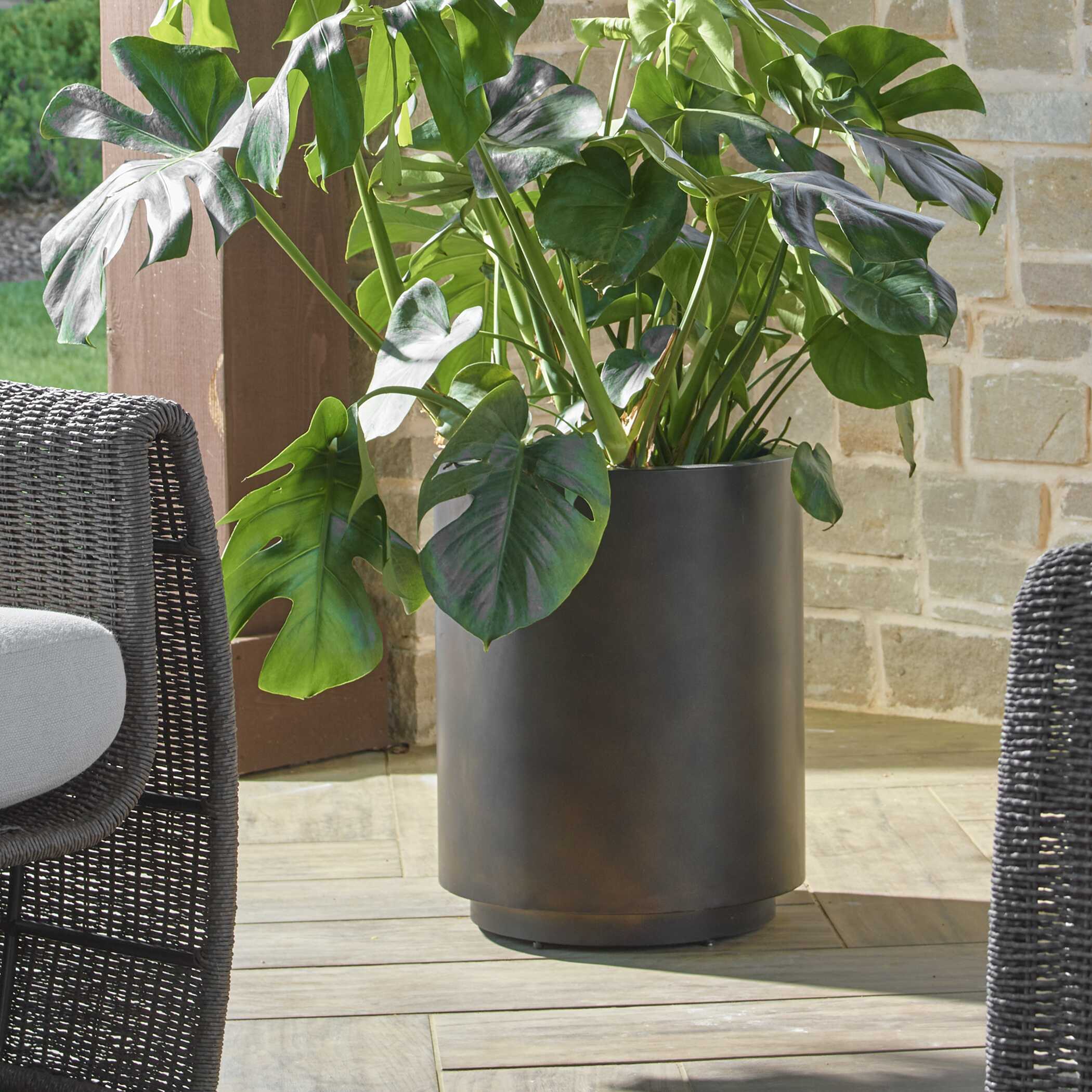 Volcan Matte Bronze Outdoor Planters - Set of 2 - Image 3