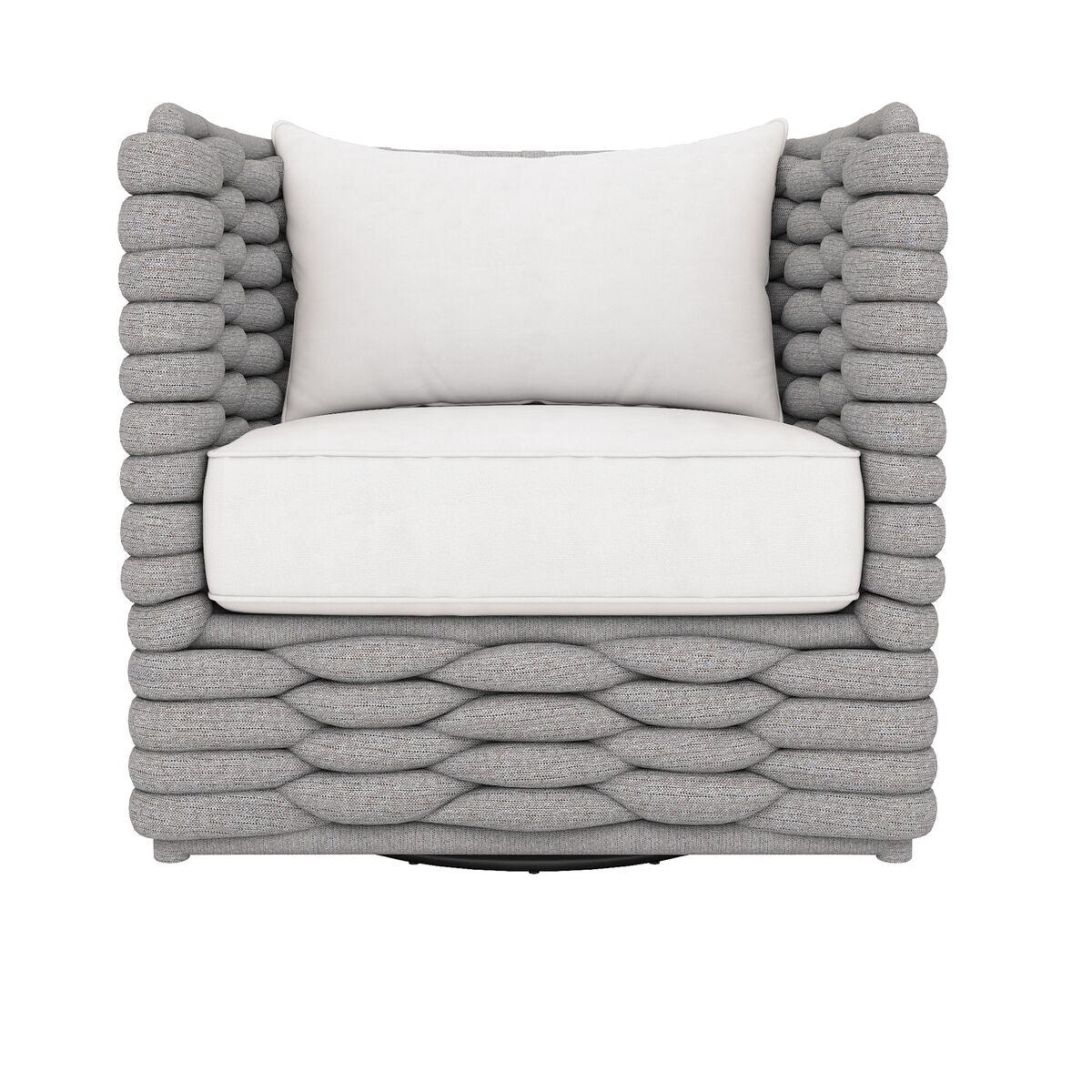 Wailea Swivel Chair Grey Sock Weave Swivel Chair - Image 3