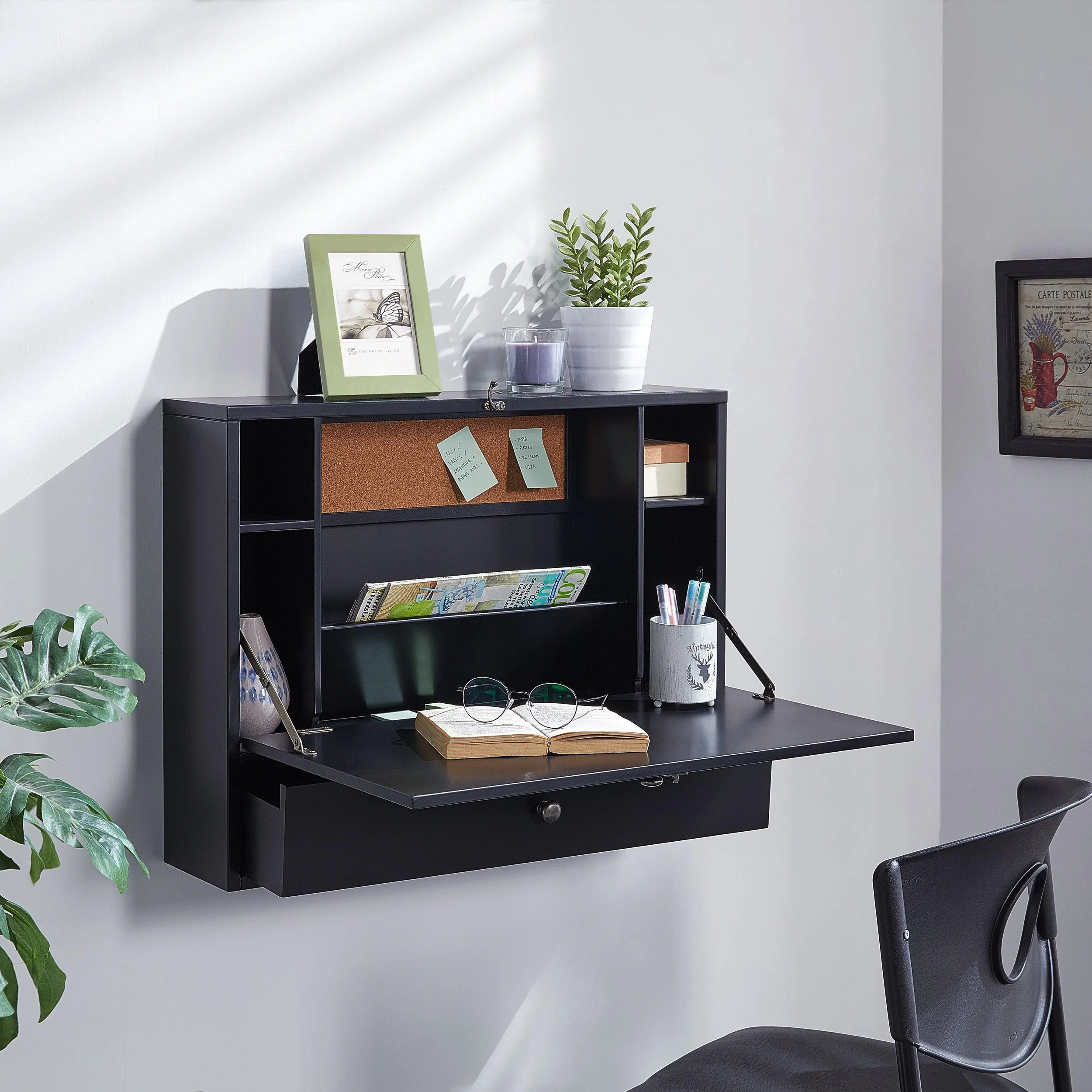 Wall Mount Laptop Desk - Universal Style - Black - Image 2