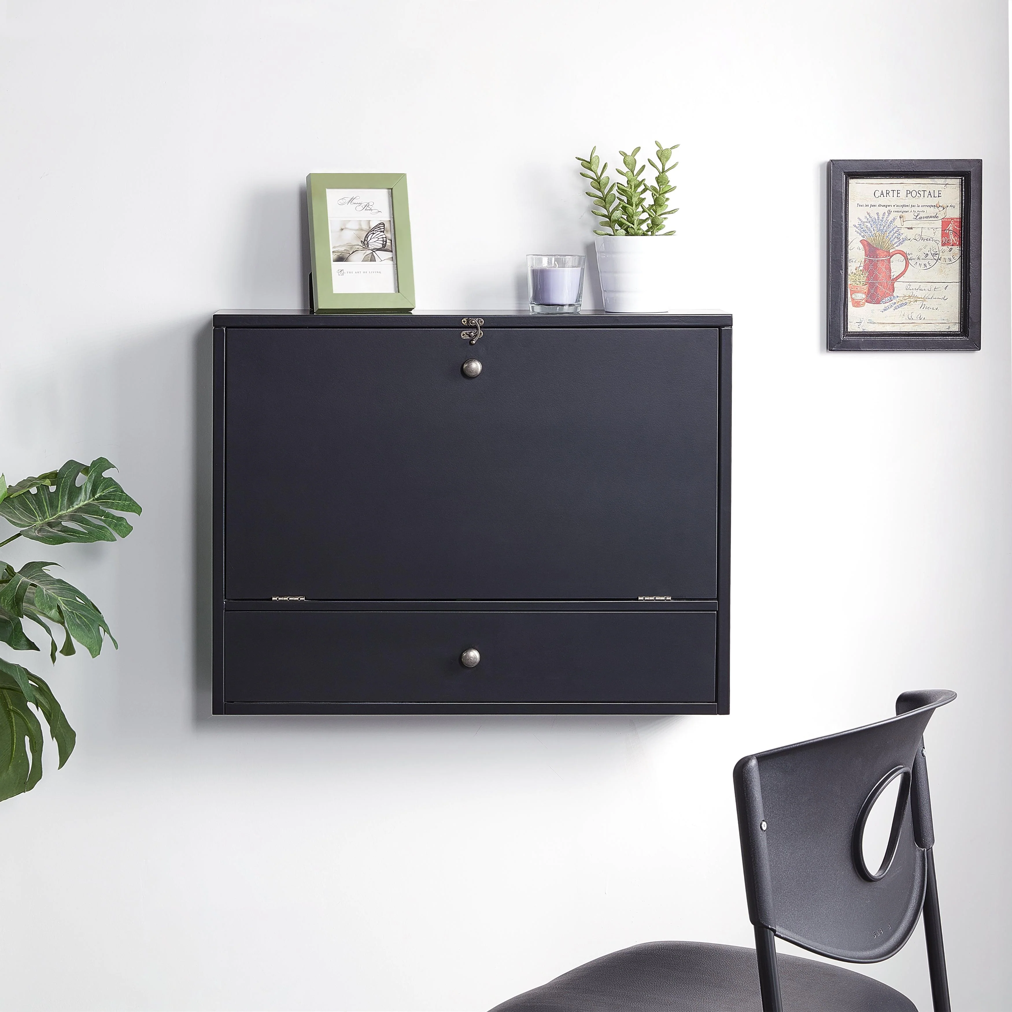 Wall Mount Laptop Desk - Universal Style - Black - Image 9