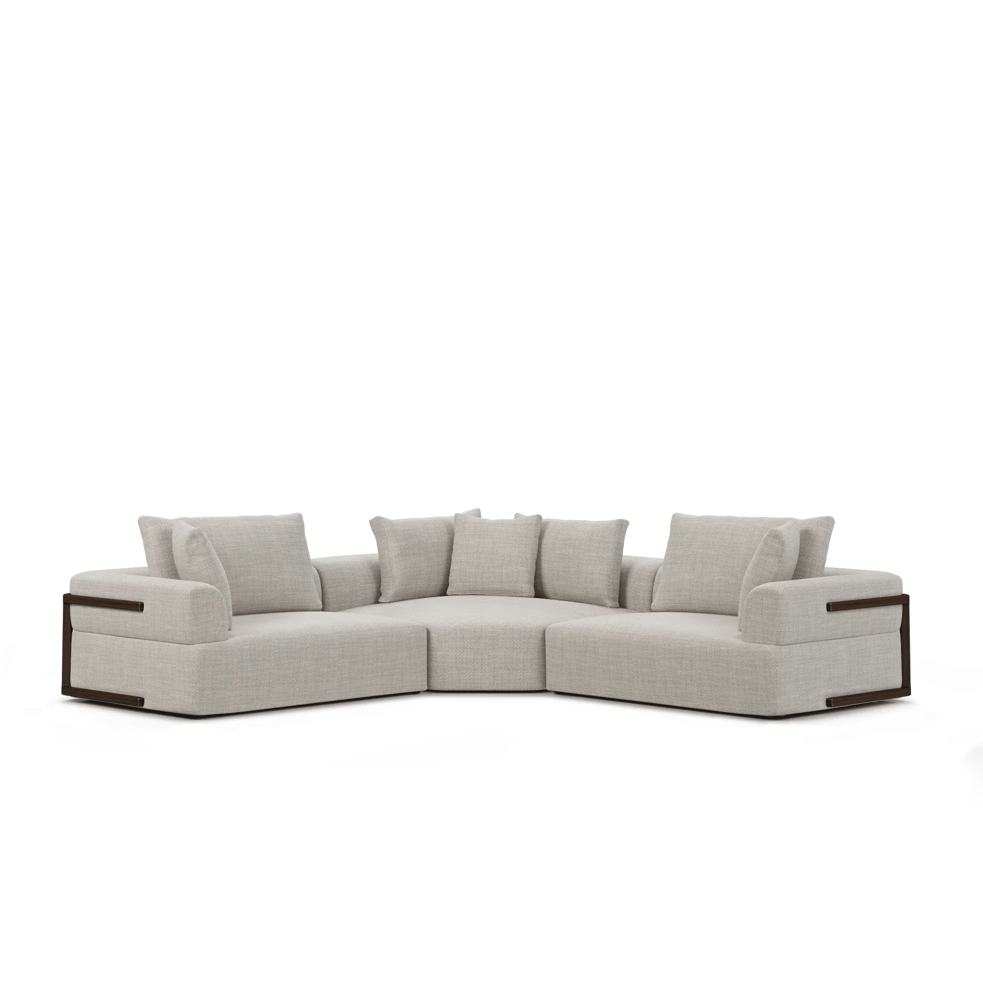 Warner Gray 3 Piece Sofa Set w/Corner Piece