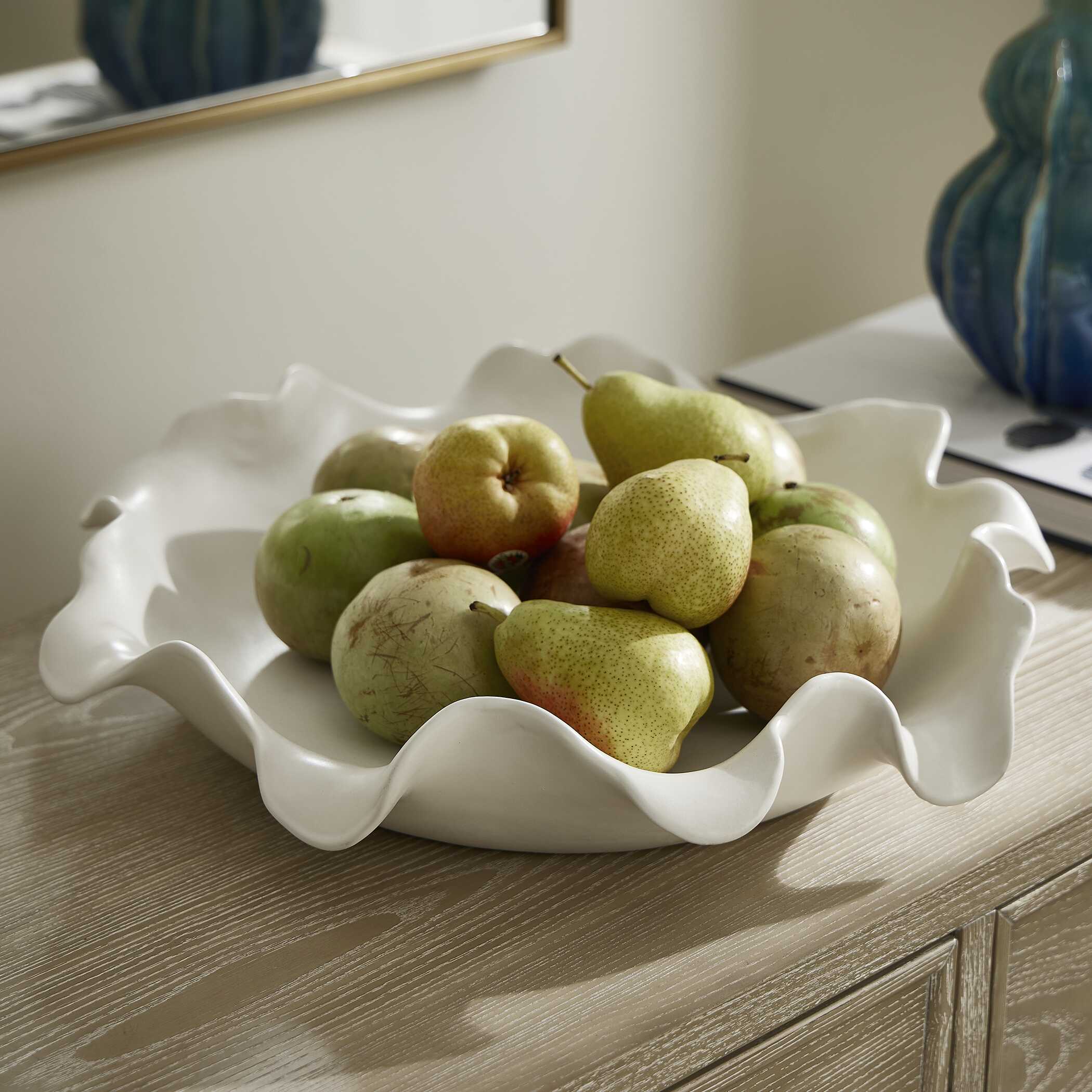 Wave Crest White Outdoor Bowl - Image 2