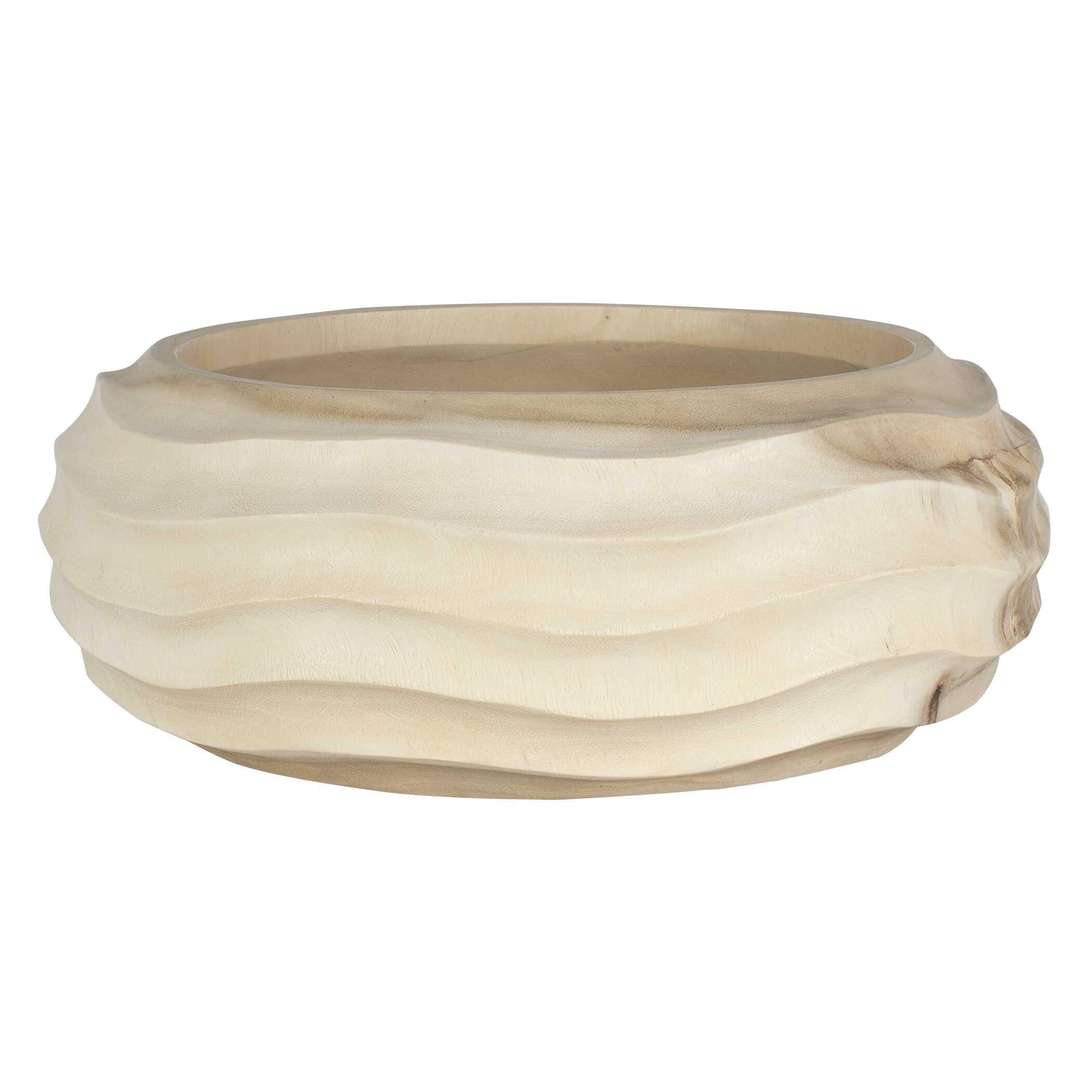Waveform Bleached Wood Bowl - Image 7