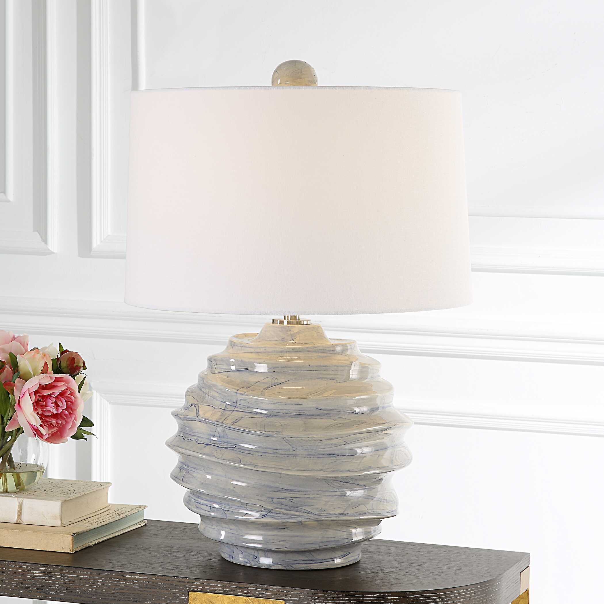Waves Blue & White Accent Lamp - Image 2