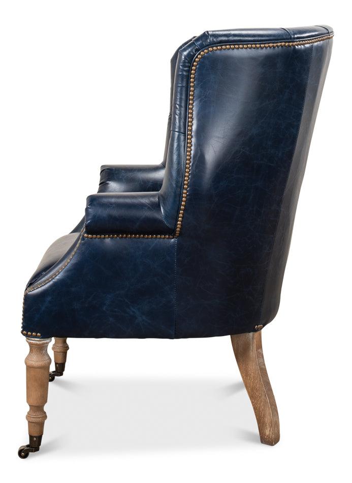 Welsh Blue Leather Chair - Image 4
