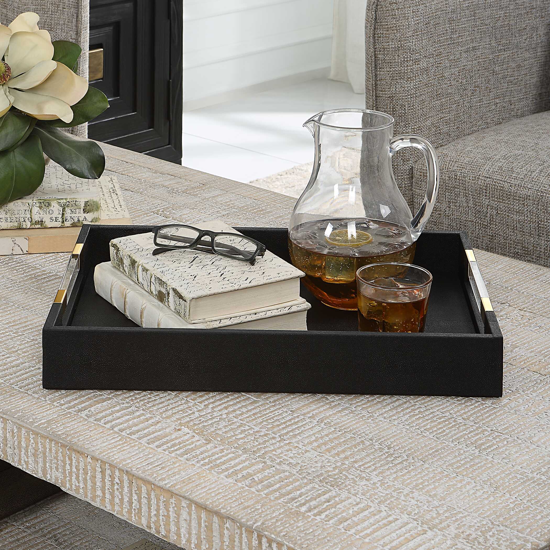 Wessex Black Shagreen Tray - Image 7