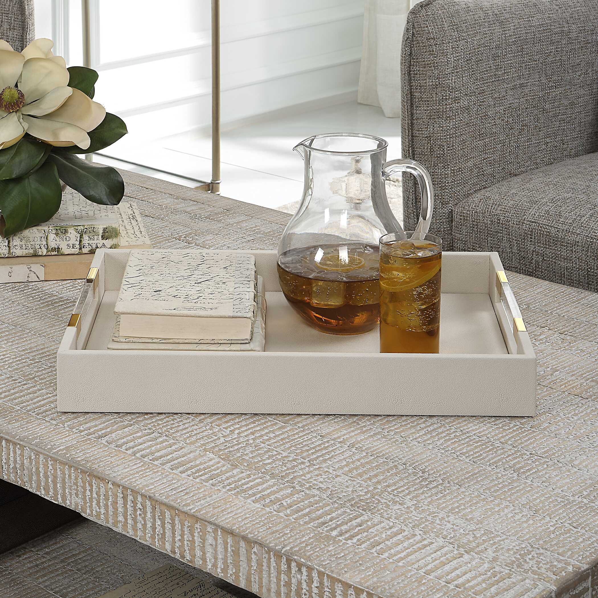 Wessex White Shagreen Tray - Image 8