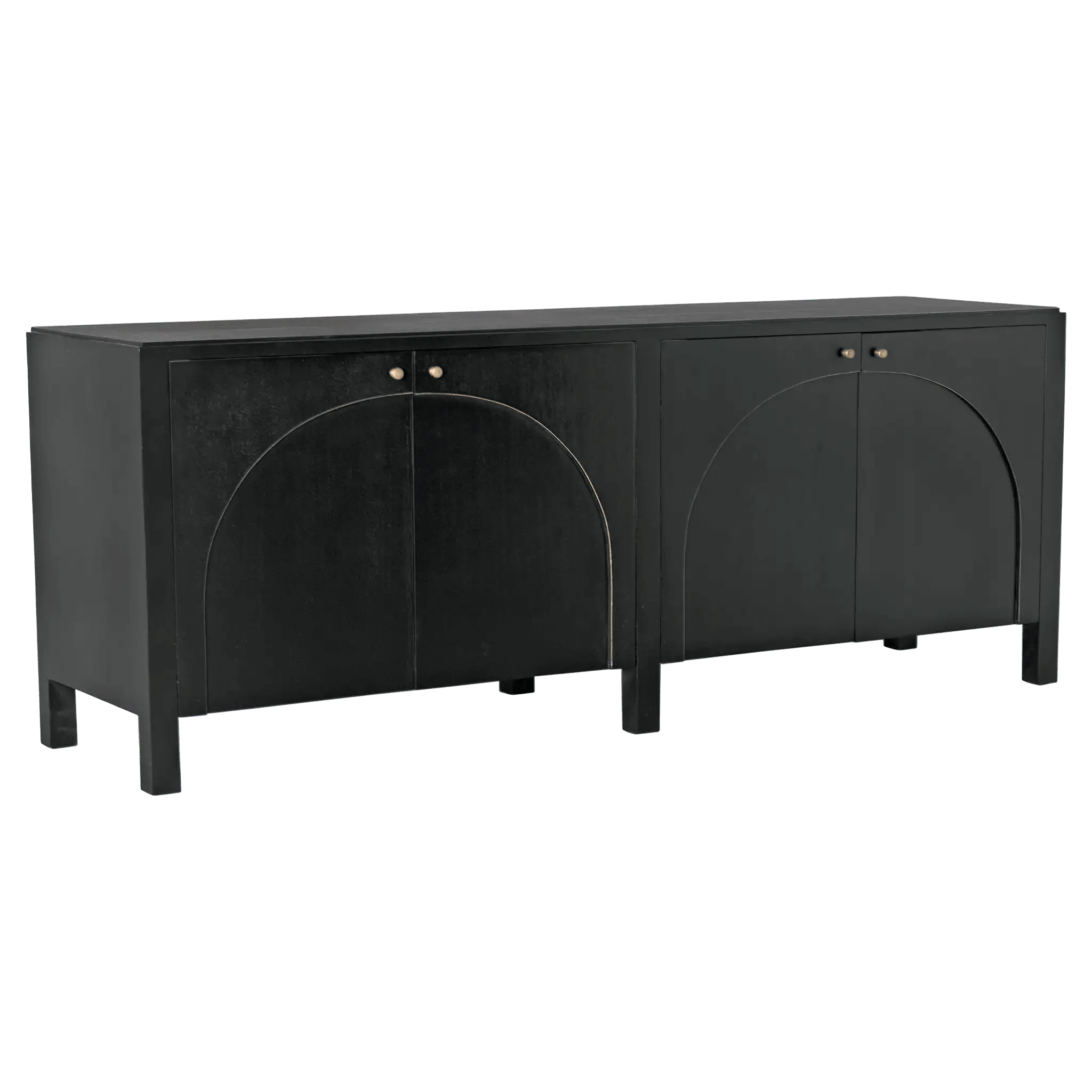 Weston Sideboard, Hand Rubbed Black with Light Brown Trim