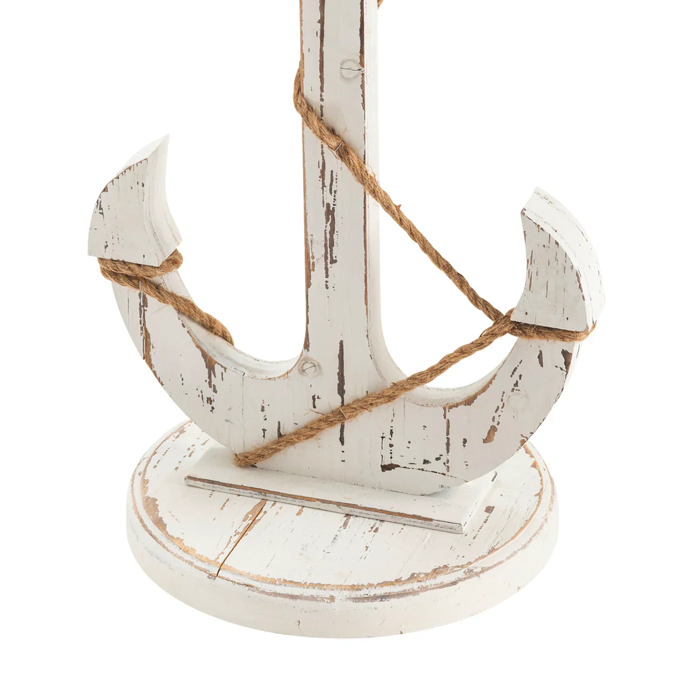 White Anchor Pedestal Accent Table - Image 3