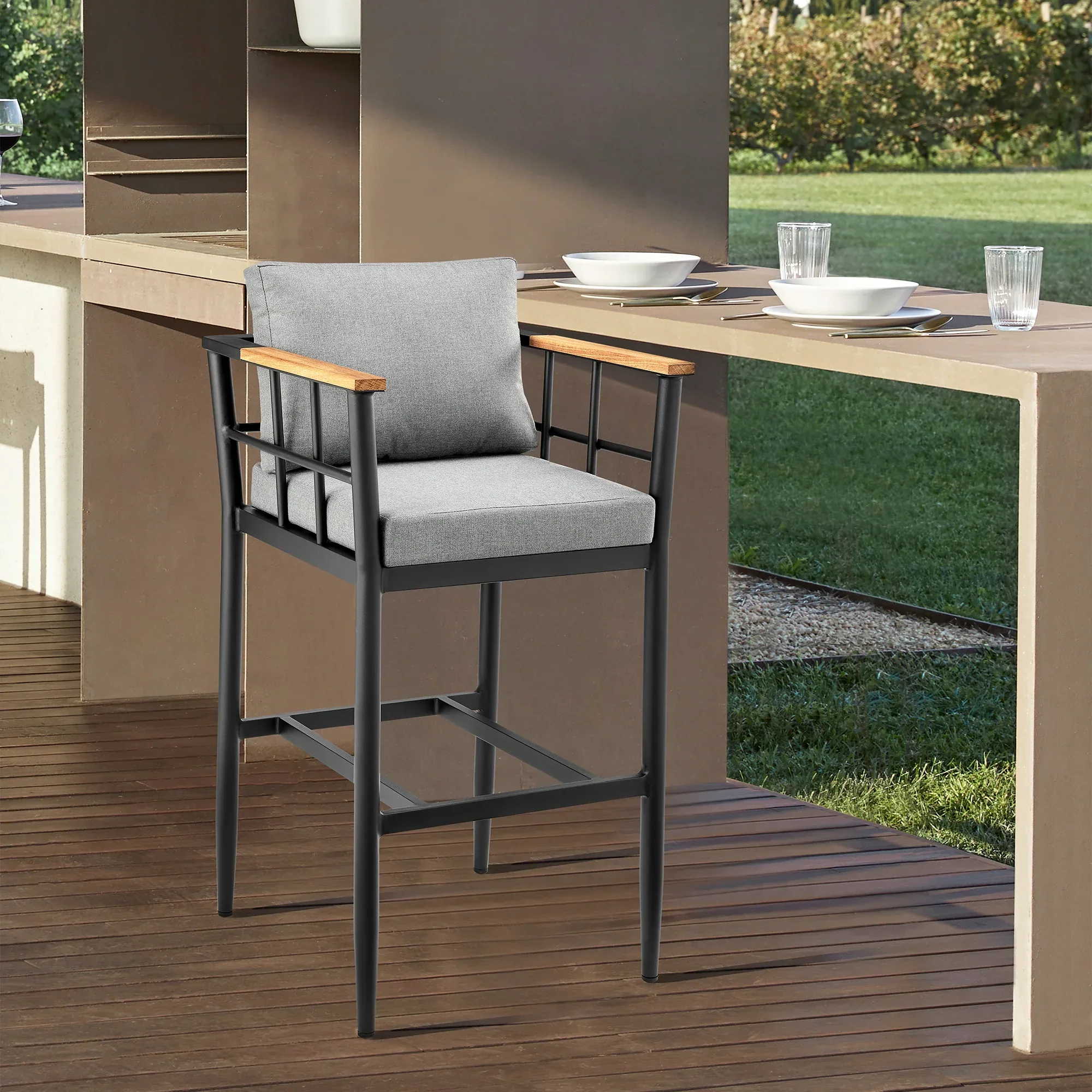 Wiglaf Outdoor Barstool - Set of 2 - Image 2
