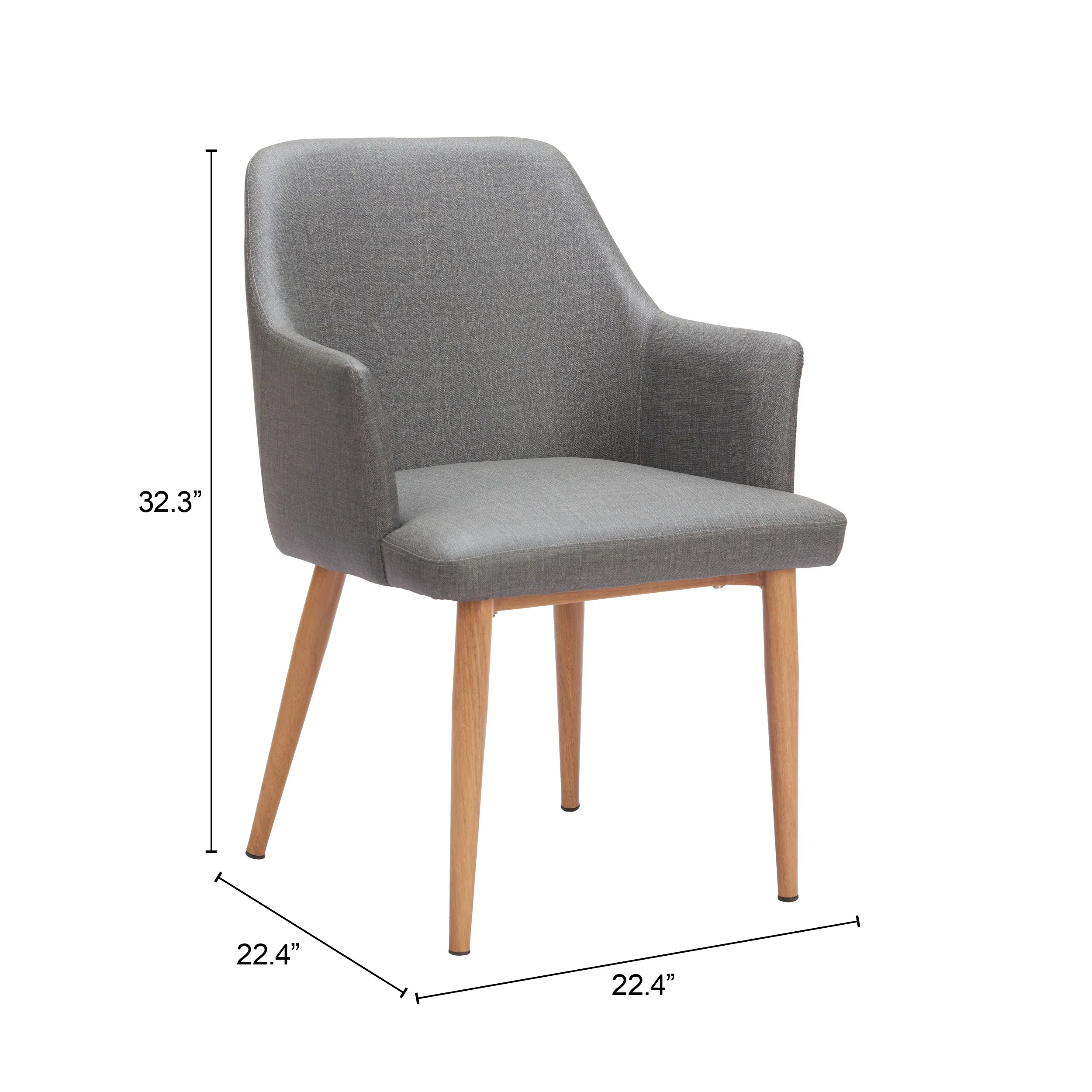Wisom Dining Chair (Set of 2) Gray - Image 5