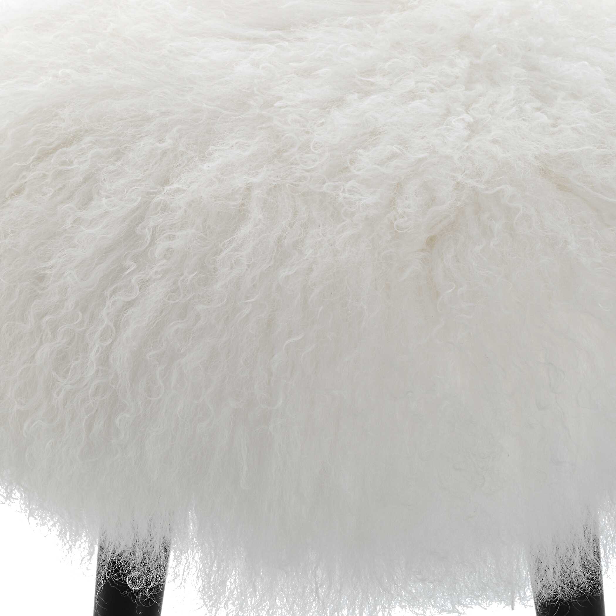 Wooly Sheepskin Accent Stool - Image 5