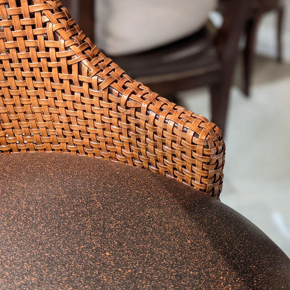 Woven Leather Bar Stool - Image 5