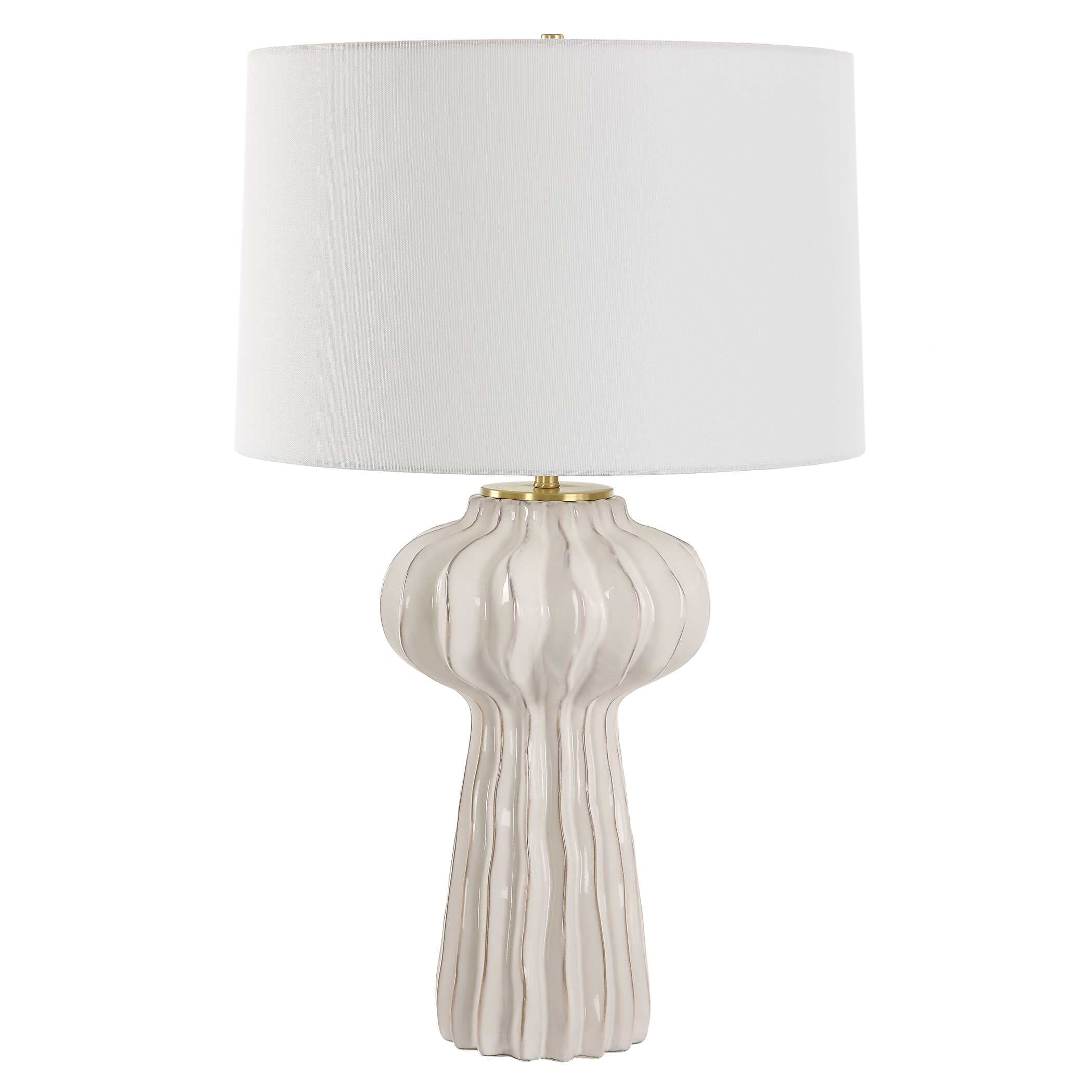 Wrenley Ridged White Table Lamp - Image 4