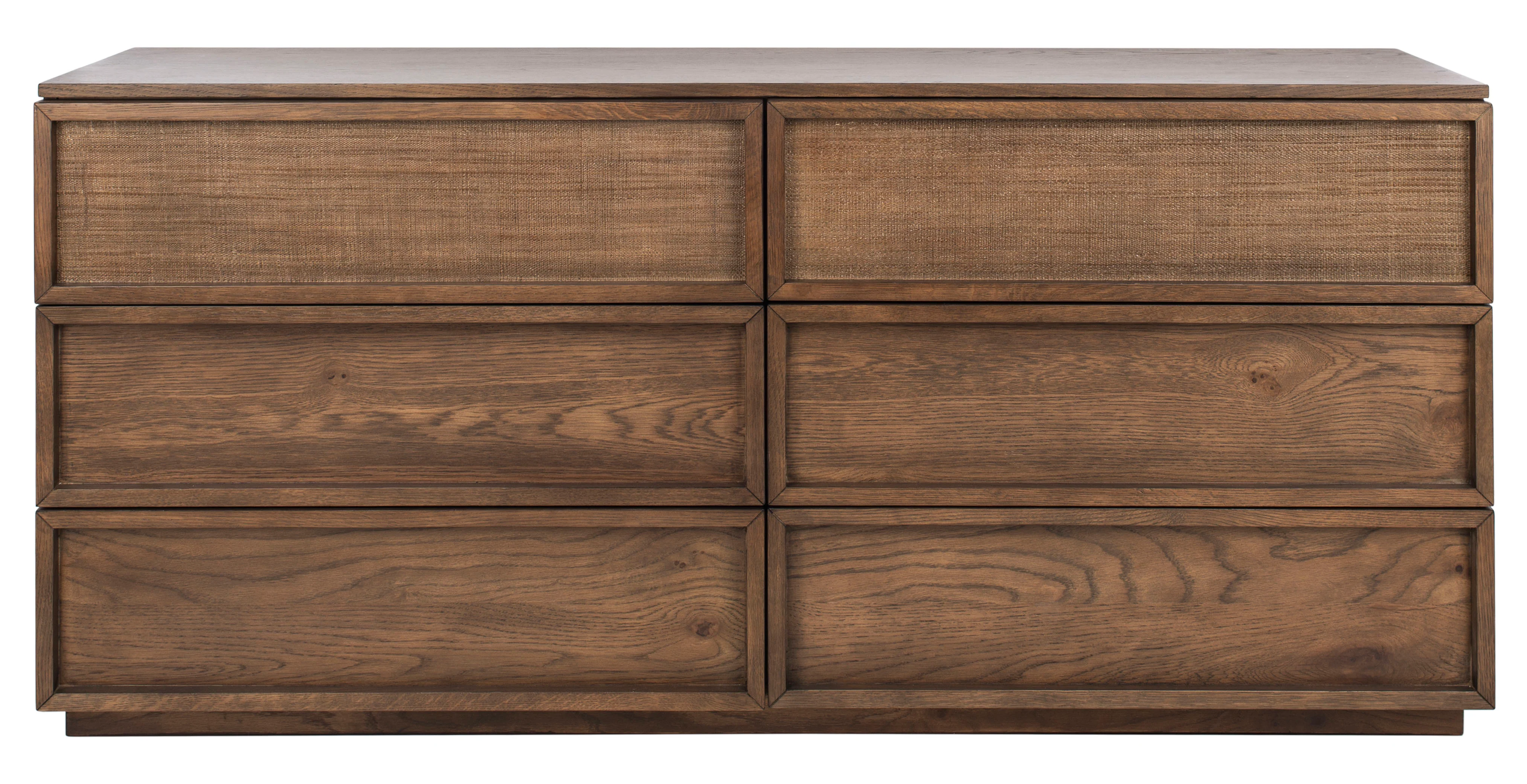 Zeus 6 Drawer Wood Dresser/ Medium Oak