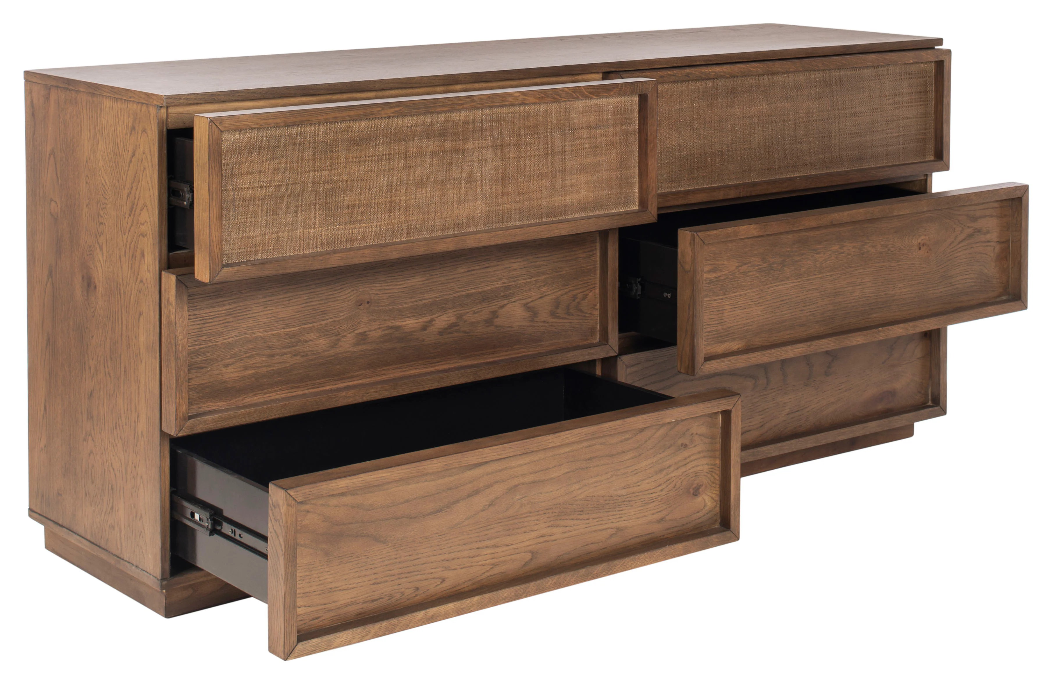 Zeus 6 Drawer Wood Dresser/ Medium Oak - Image 3