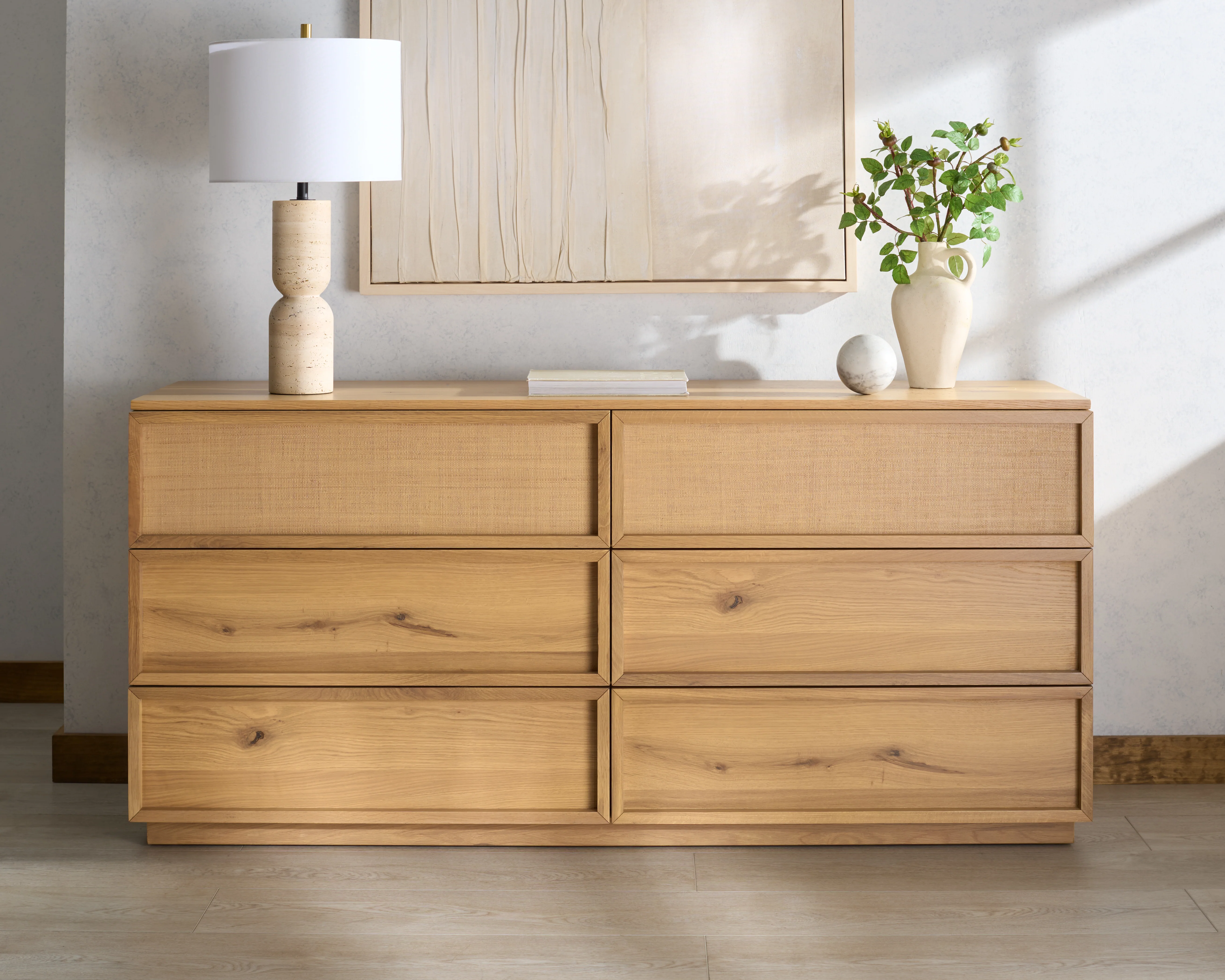 Zeus 6 Drawer Wood Dresser - Image 4