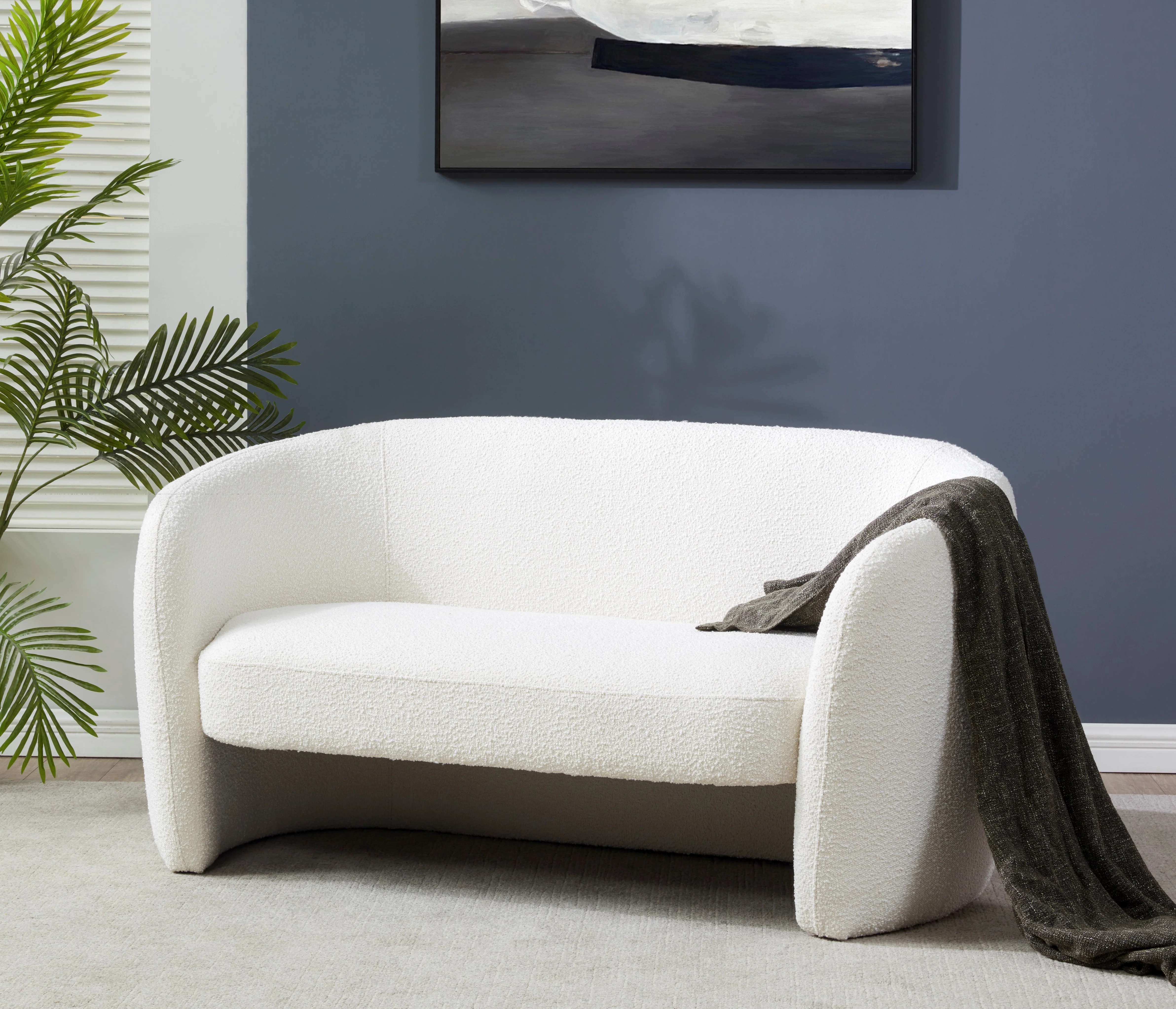 Zhao Boucle Curved Loveseat - Image 2